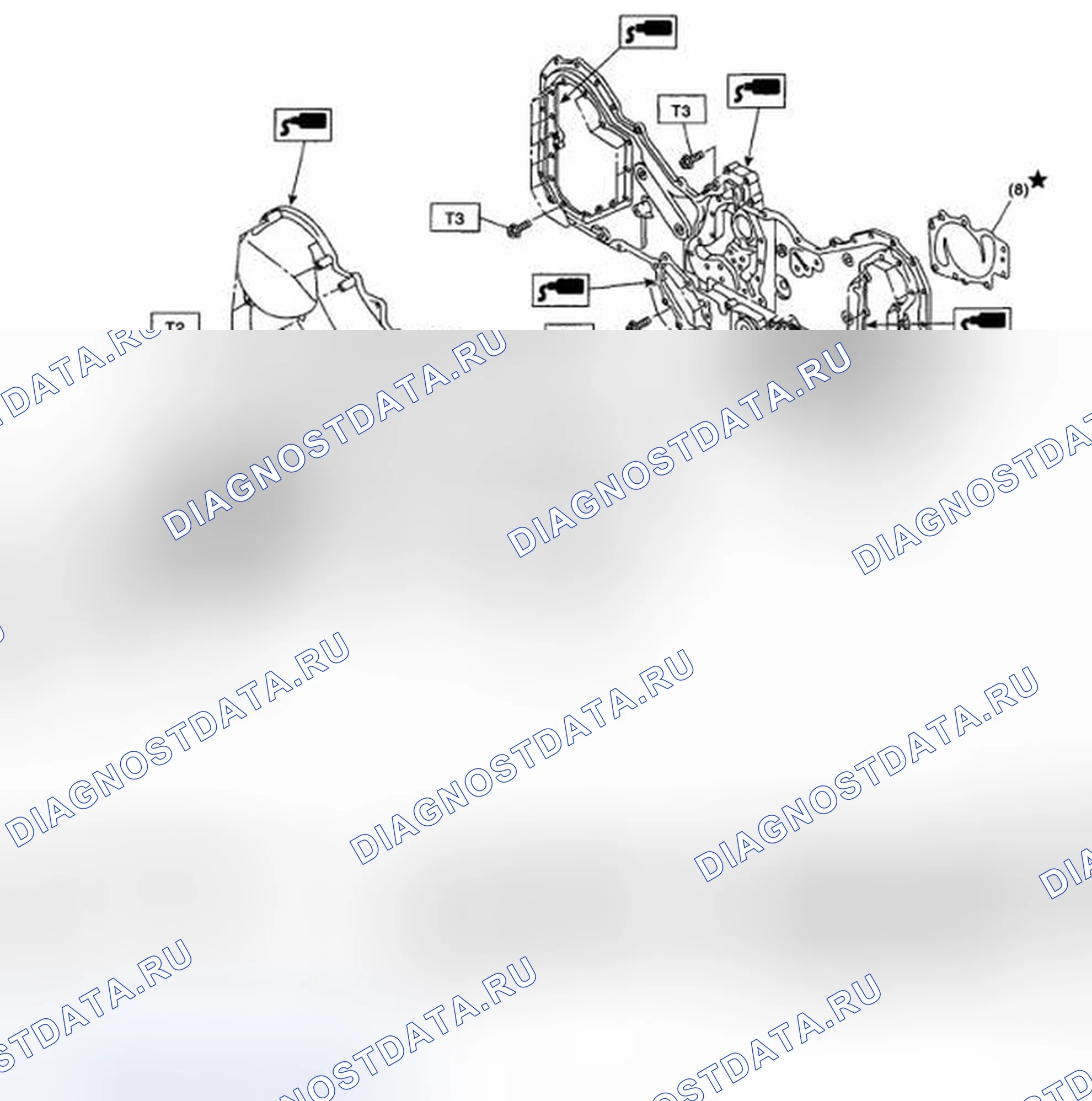 Рис. 488: КРЫШКА ЦЕПИ ГРМ. Subaru Outback BP рестайлинг