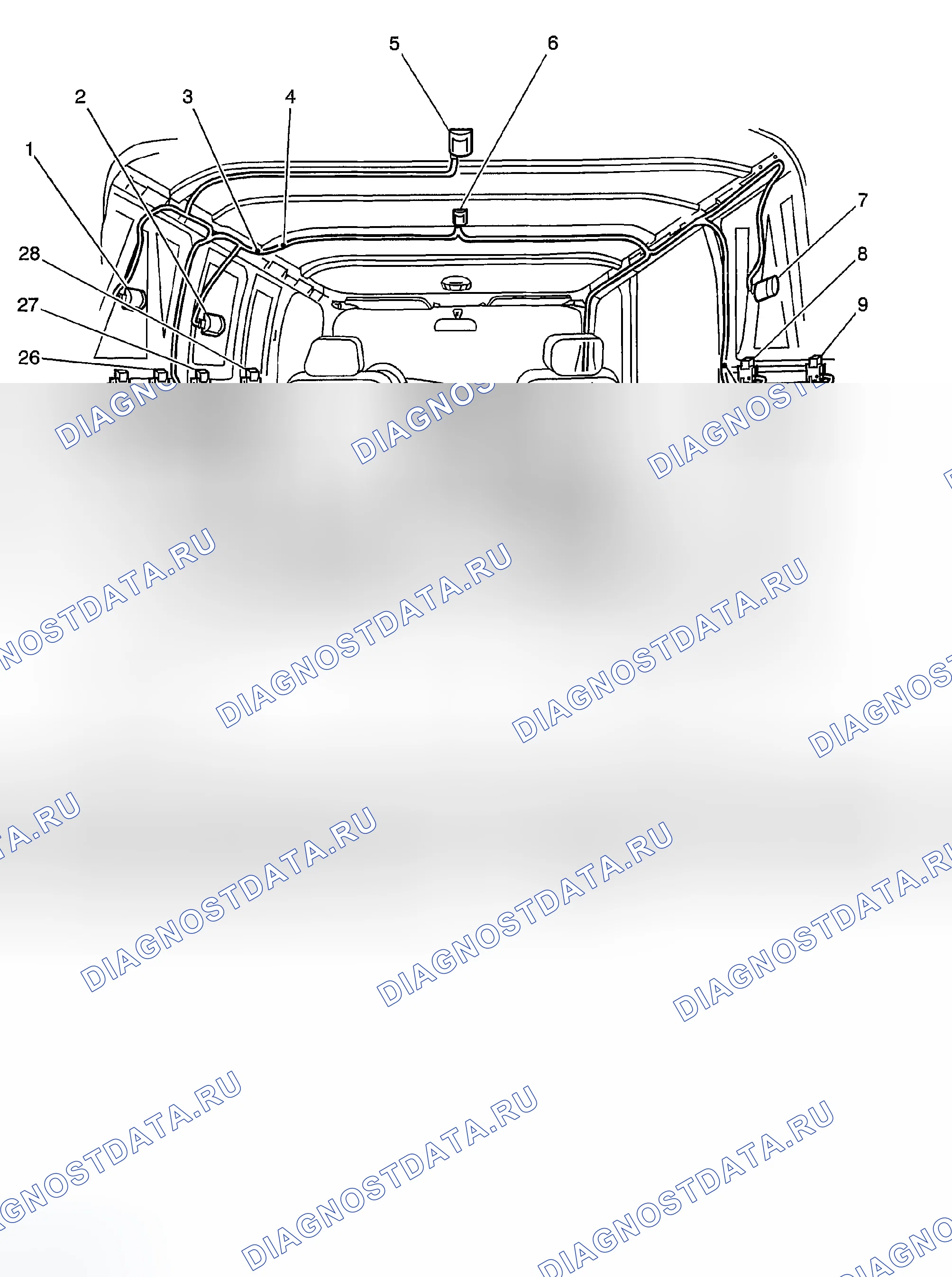Рис. 3: Виды компонентов задней части кузова. Chevrolet Chevy Express H2500 