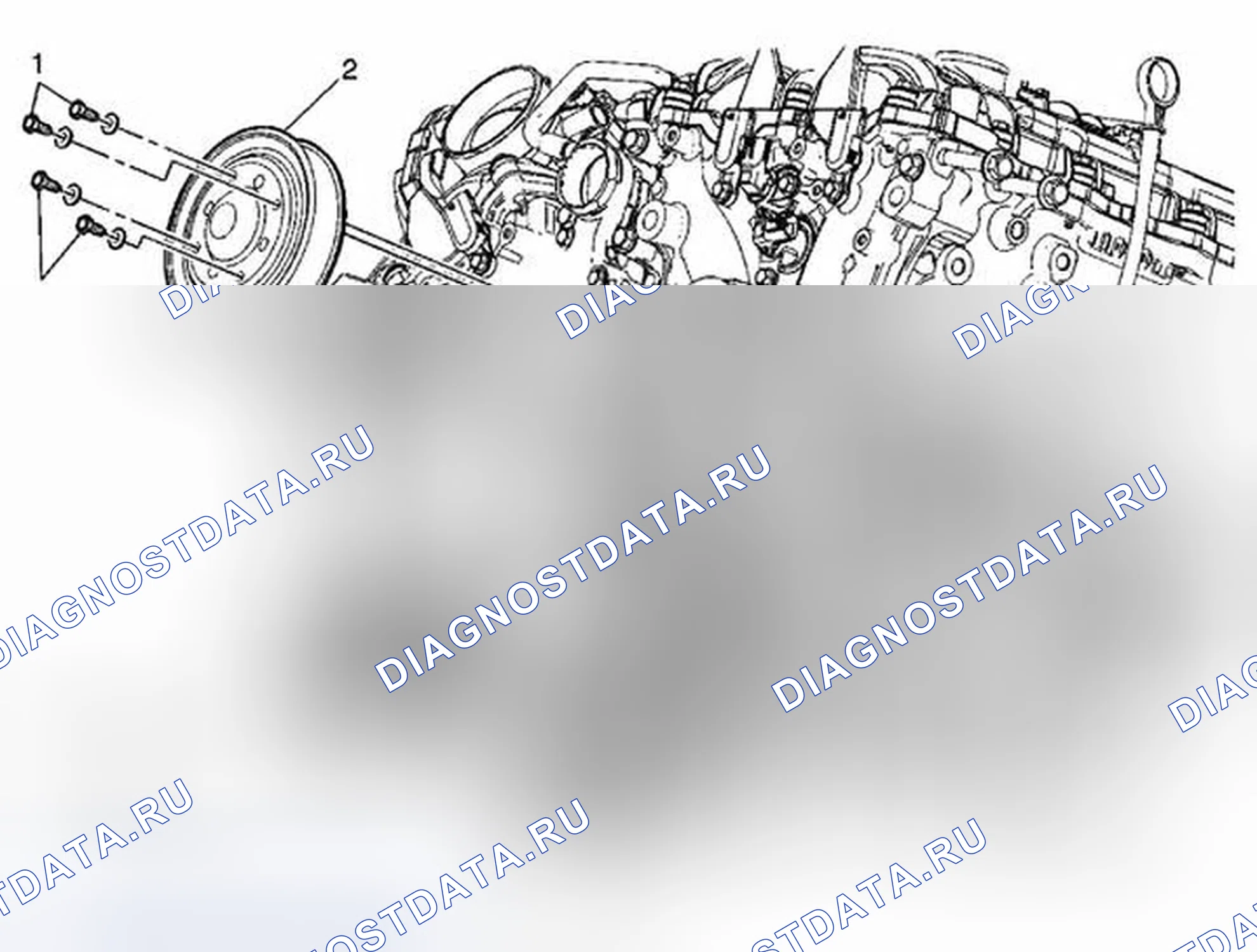 Рис. 54: Замена шкива водяного насоса. Cadillac SRX II