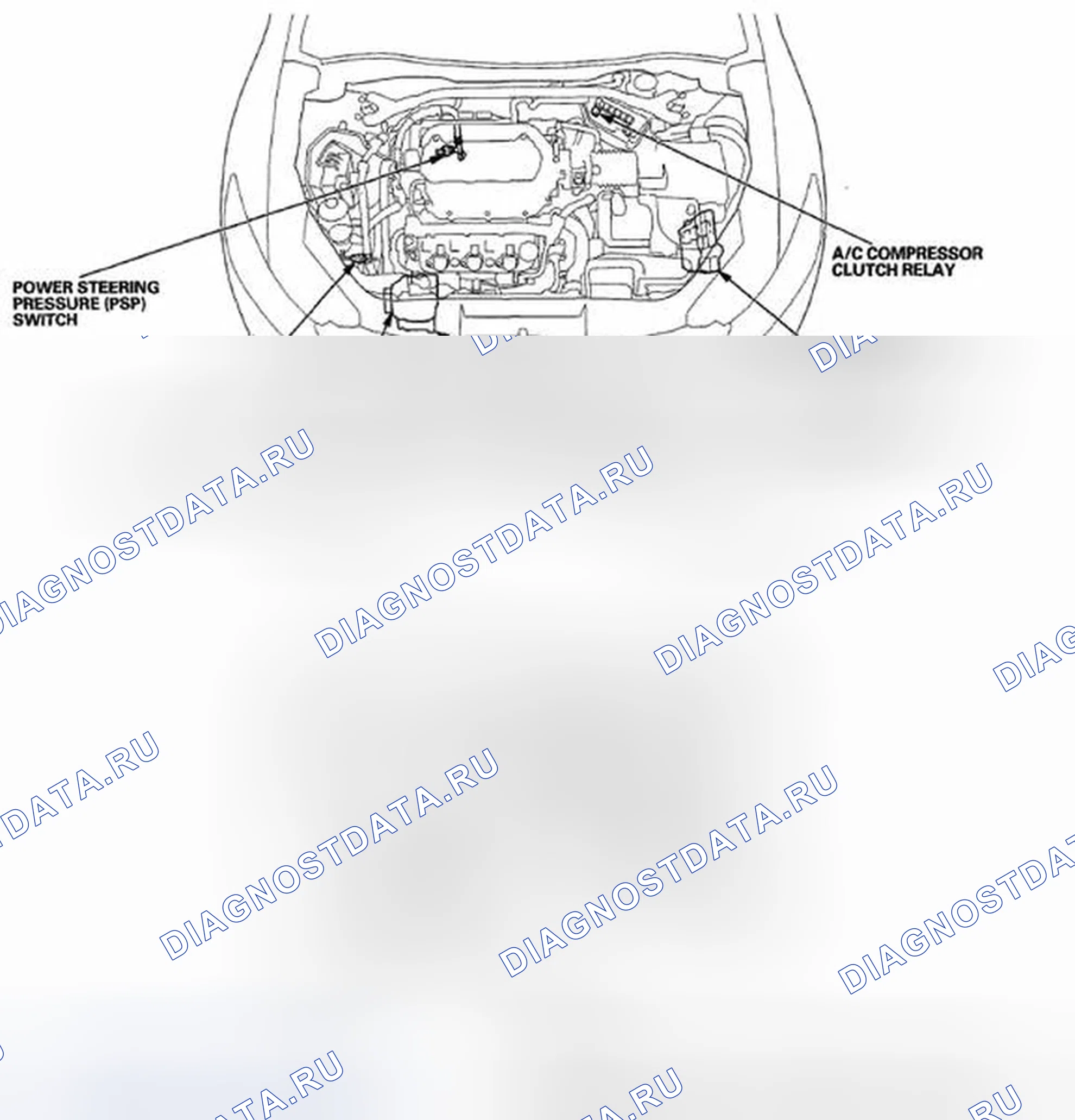 Рис. 308: Указатель расположения компонентов. Honda Crosstour I
