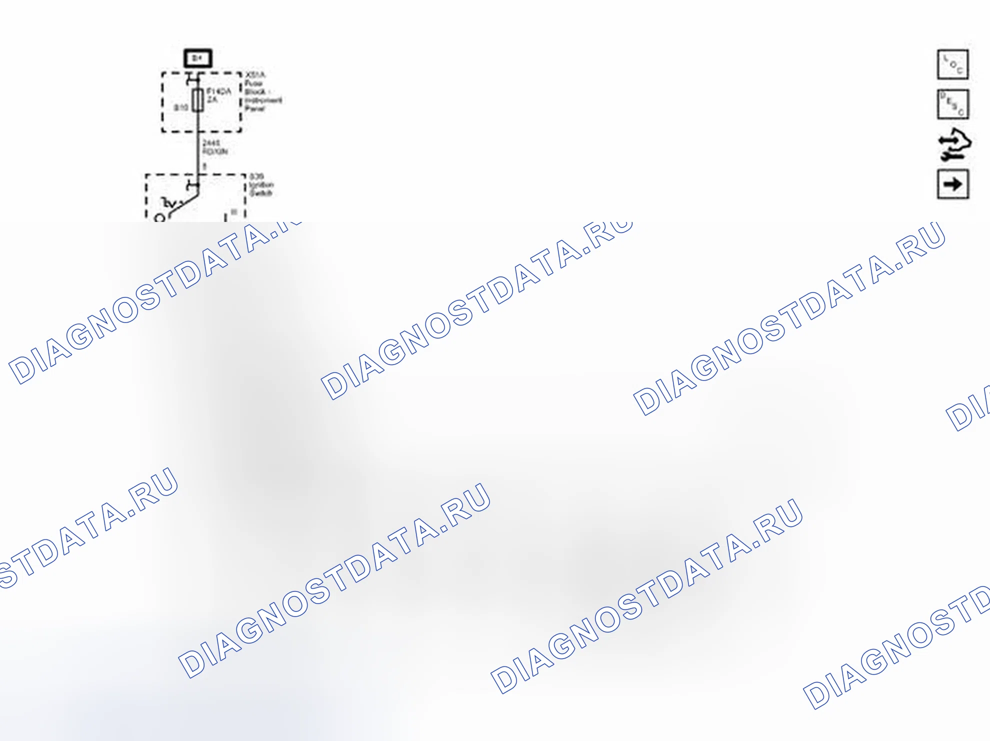 Рис. 74: Схема проводки реле запуска зажигания KR74. Chevrolet Spark M300