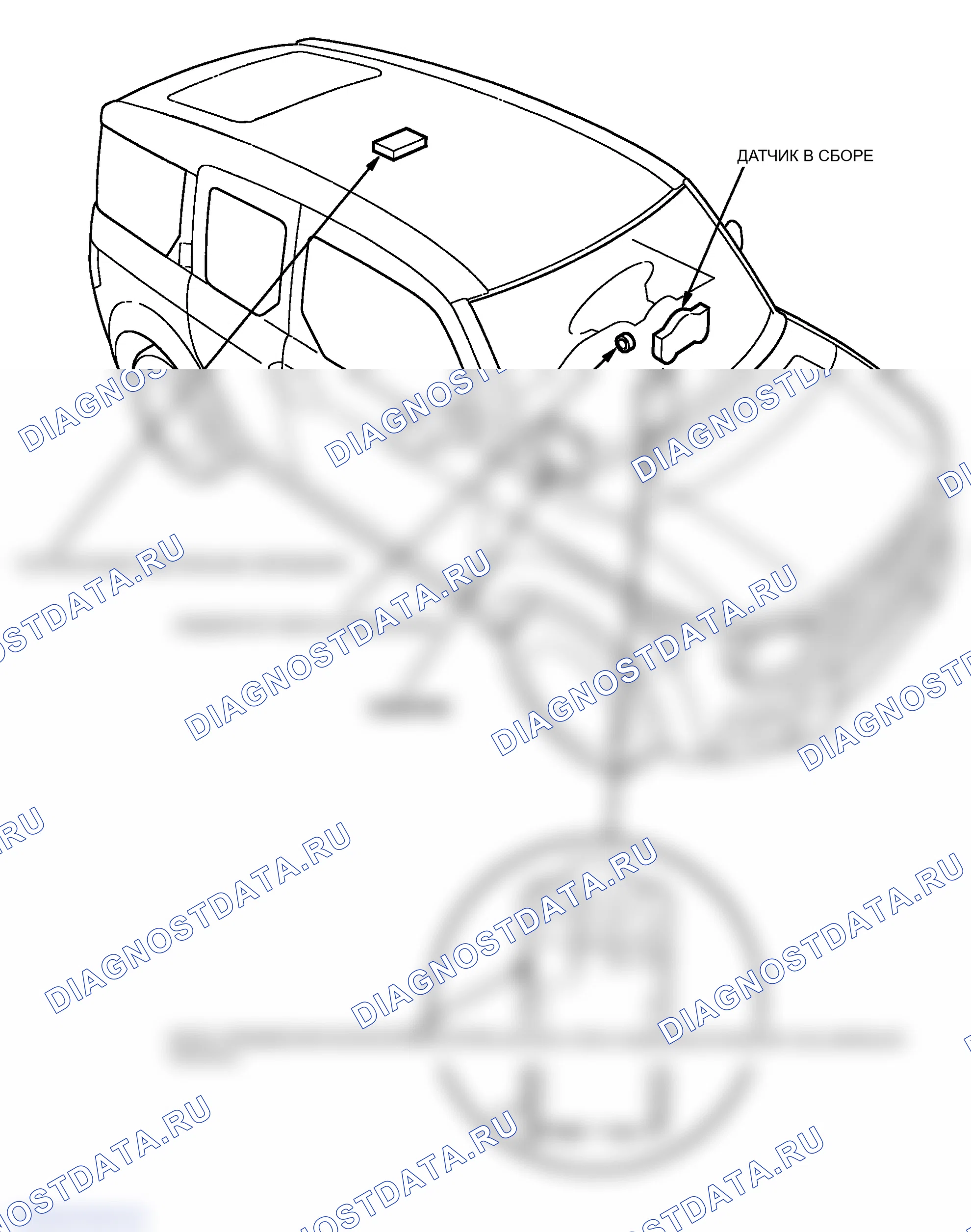 Рис. 1: Указатель расположения компонентов. Honda Element I