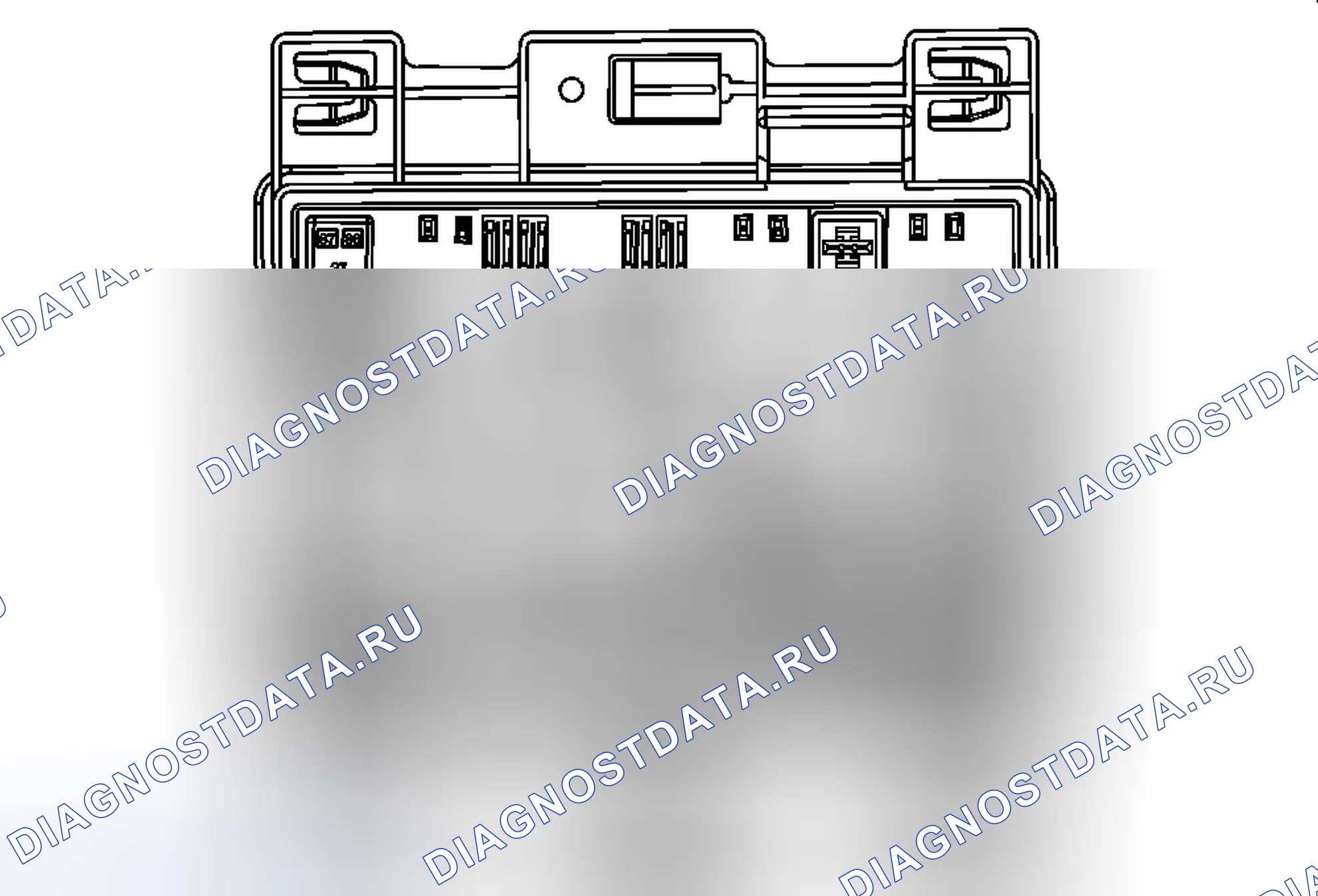 Рис. 17: Блок предохранителей - Вид сверху сзади. Chevrolet Malibu VIII
