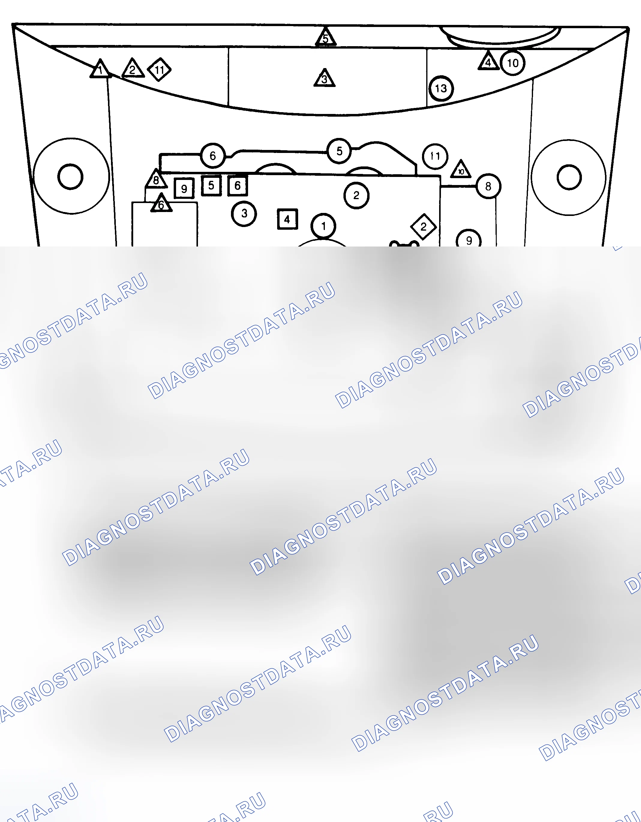 Рис. 5: Расположение компонентов (5 из 7). Pontiac Bonneville VIII