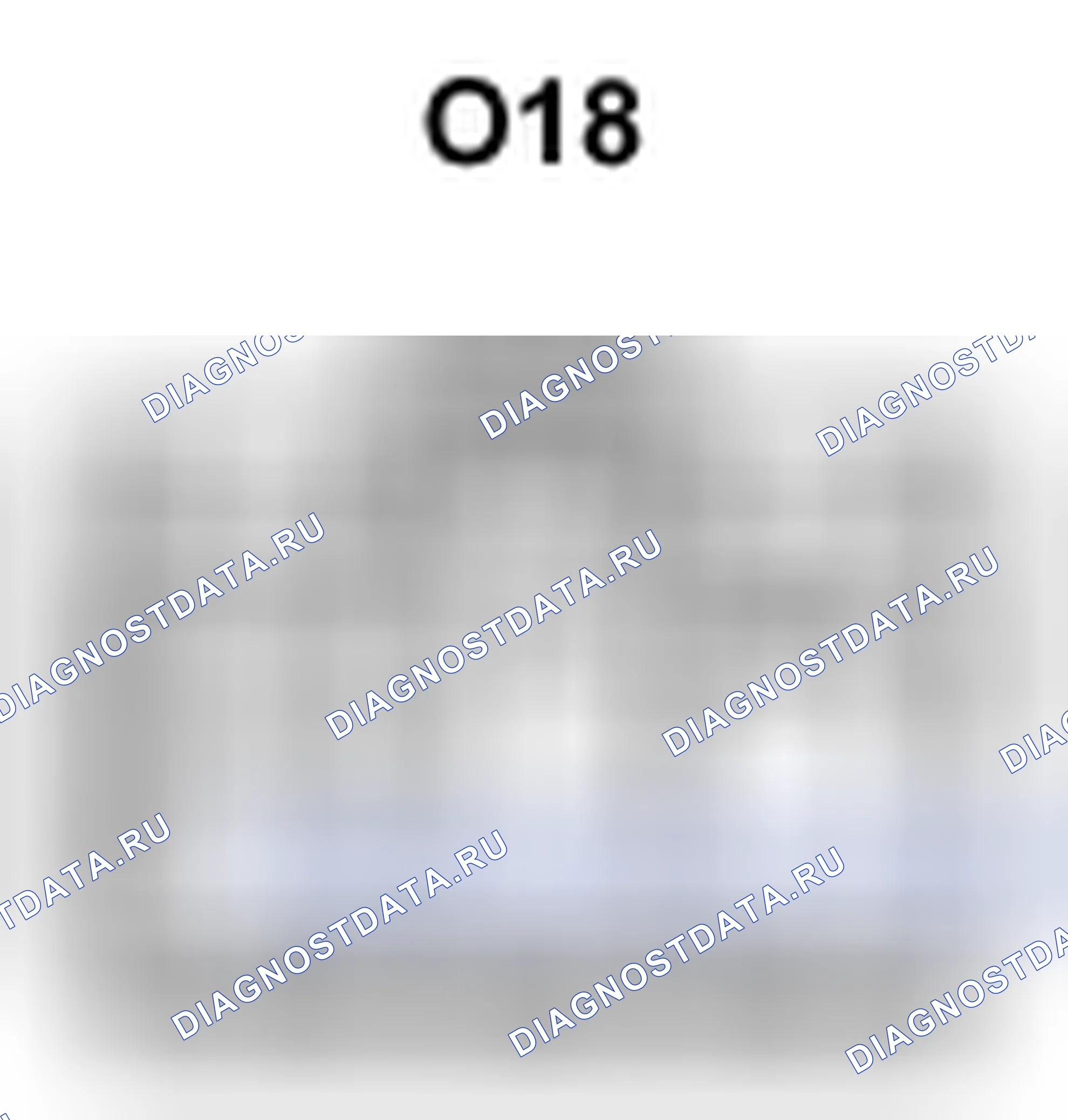 Рис. 566: Вид с торца разъема приемника управления дверью (O18). Toyota Camry XV40