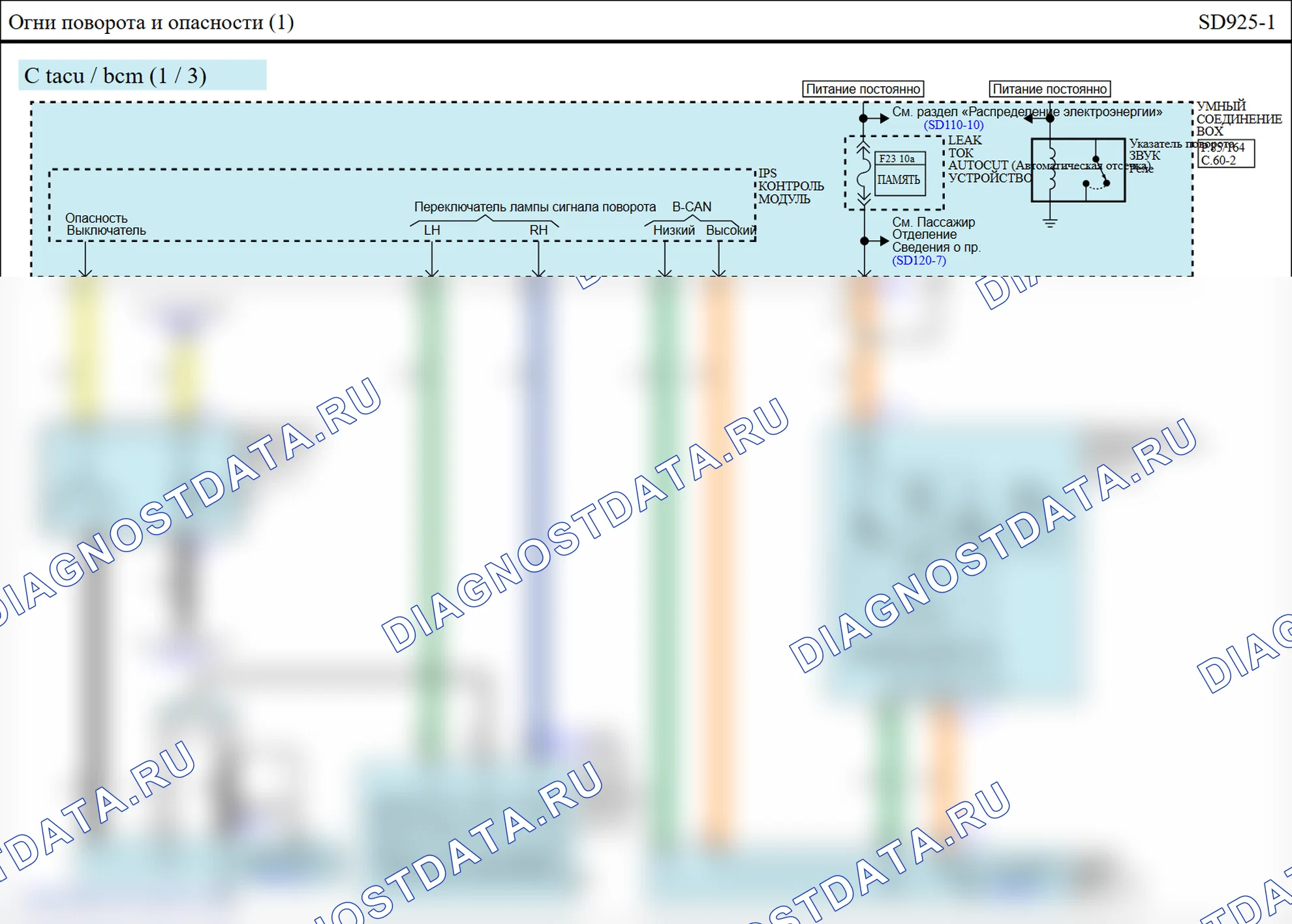 B2521: Сигнал поворота правой задней разомкнутой цепи. Hyundai GRAND i10/Xcent BA