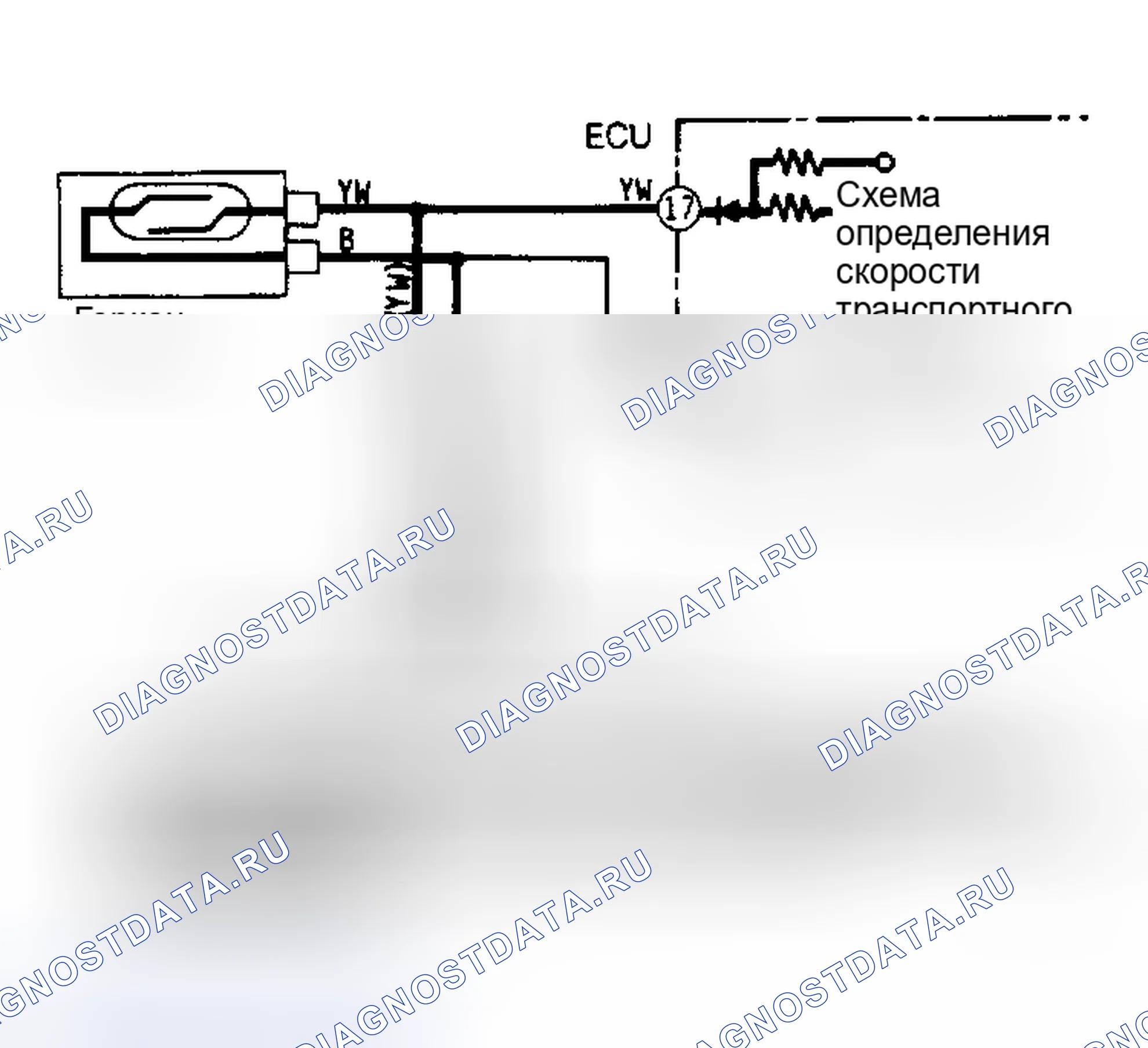 Рис. 22: Входная схема датчика скорости транспортного средства (Sigma). Mitsubishi Galant VI