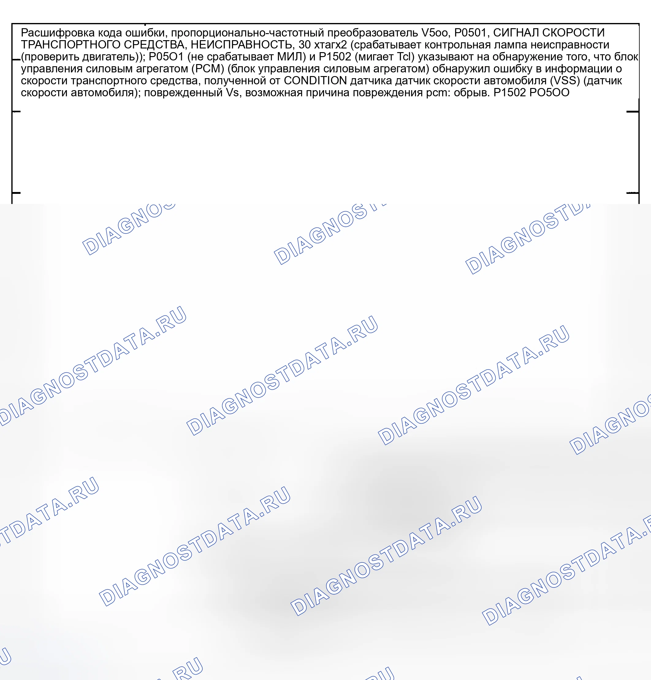 Рис. 118: расшифровка кода ошибки P0500, P0501, xtaгx2: НЕИСПРАВНОСТЬ СИГНАЛА СКОРОСТИ ТРАНСПОРТНОГО СРЕДСТВА P1502. Mazda Tribute I
