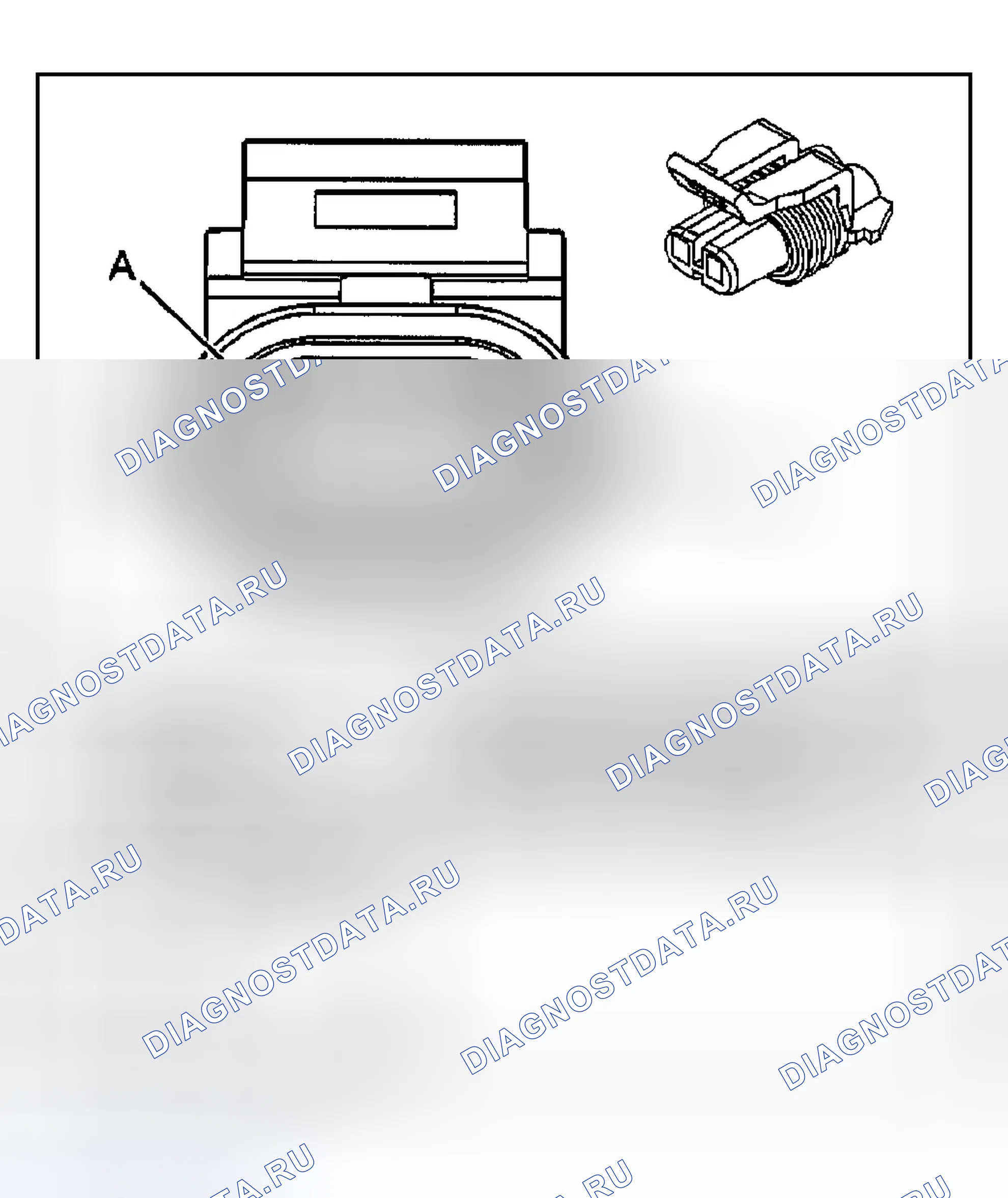 Рис. 75: Виды с торца стационарного разъема стеклоподъёмники. GMC Savana H2500 