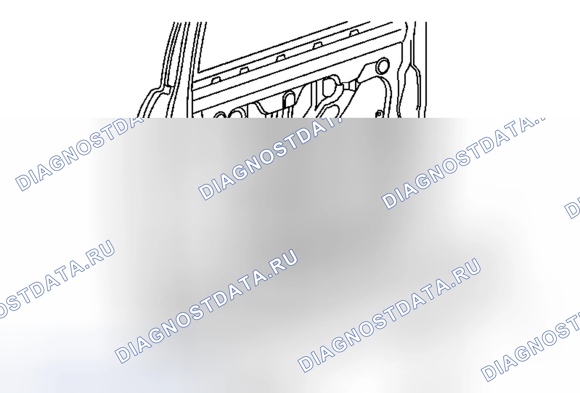 Рис. 115: Замена нижней вспомогательной погодной полосы передней боковой двери. Cadillac SRX II рестайлинг