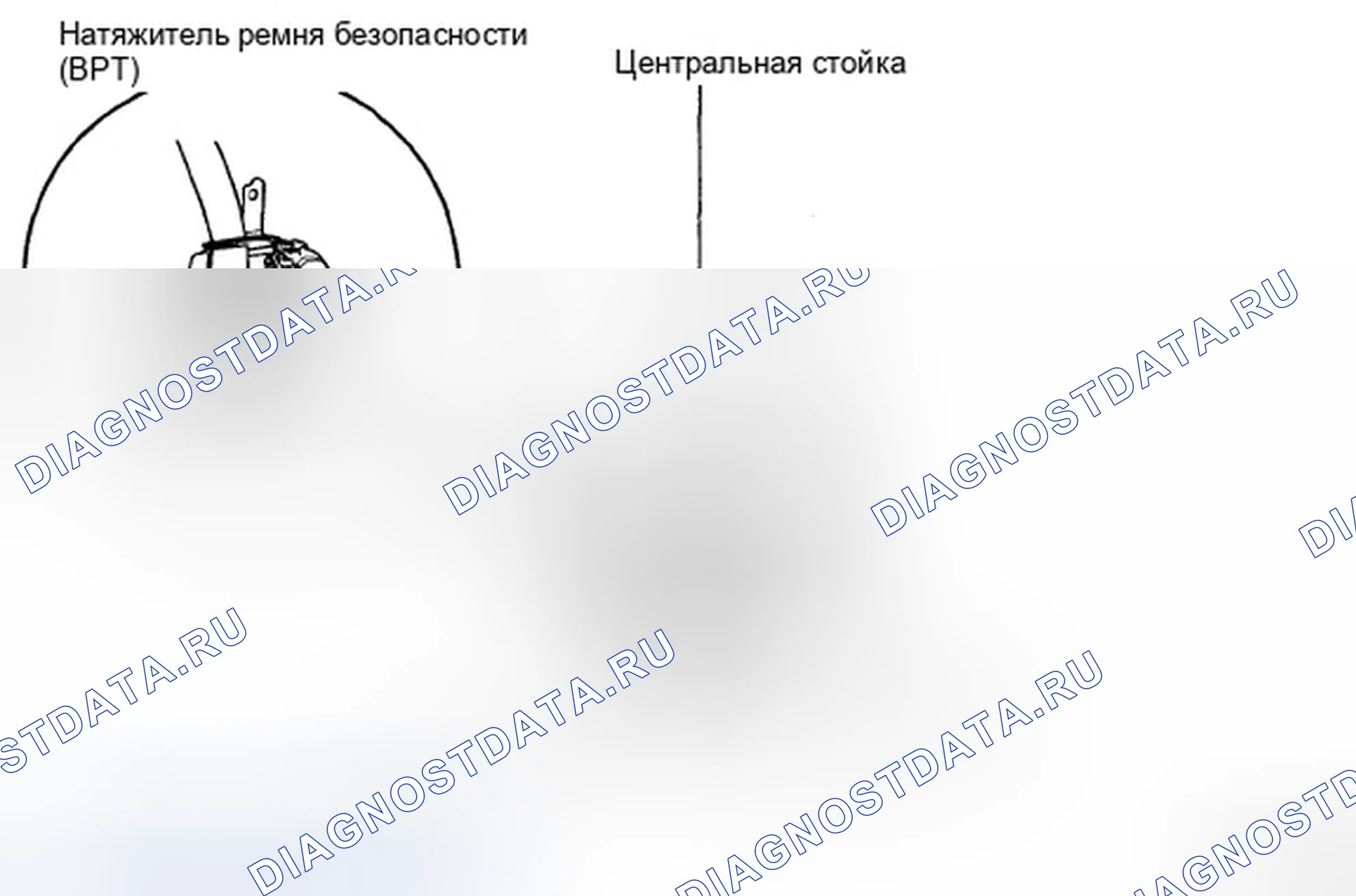 Рис. 41: Идентификация устройства предварительного натяжения ремня безопасности. Hyundai Elantra IV