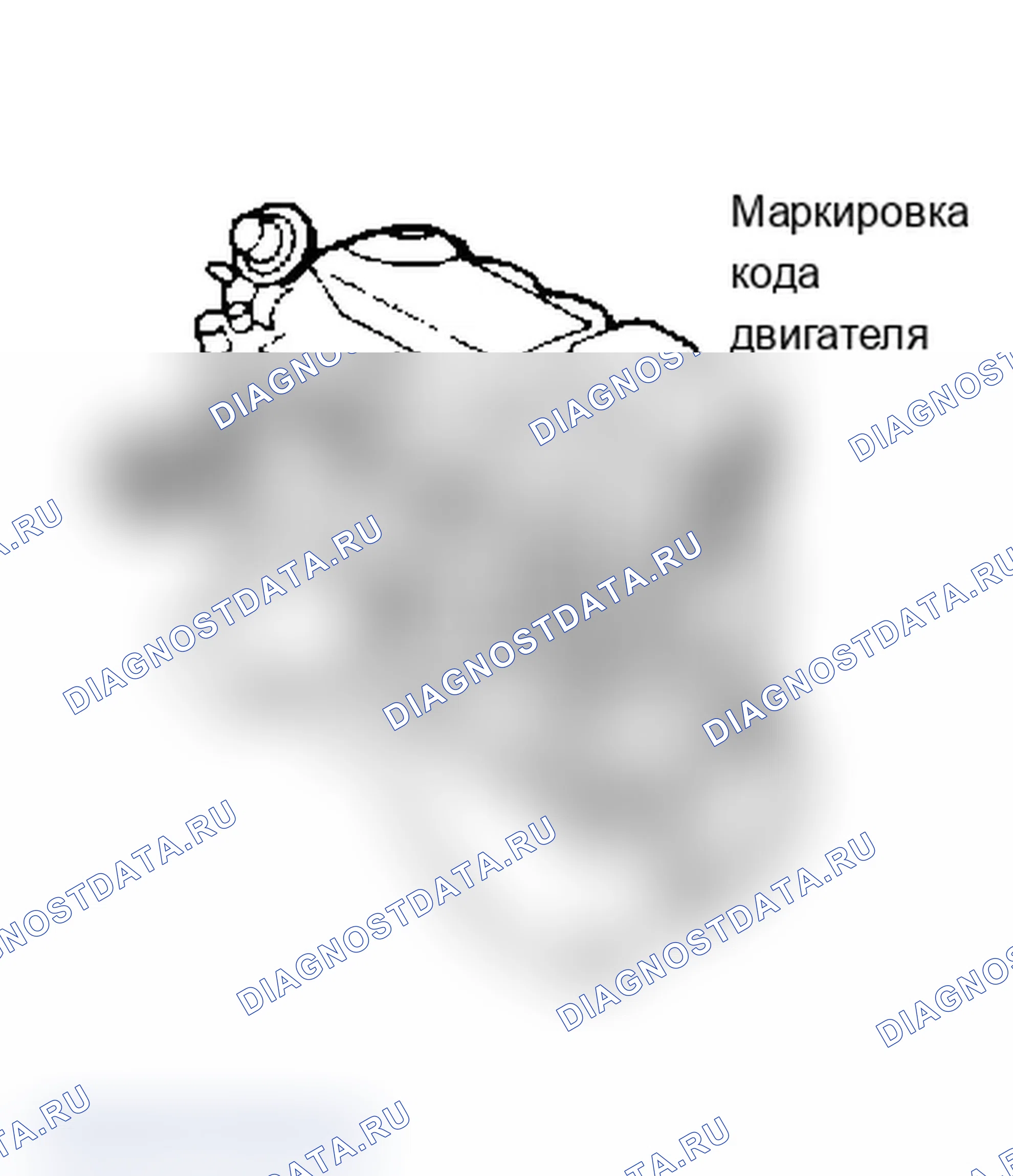 Рис. 1: РАСПОЛОЖЕНИЕ КОДА ДВИГАТЕЛЯ. Mercury Topaz II