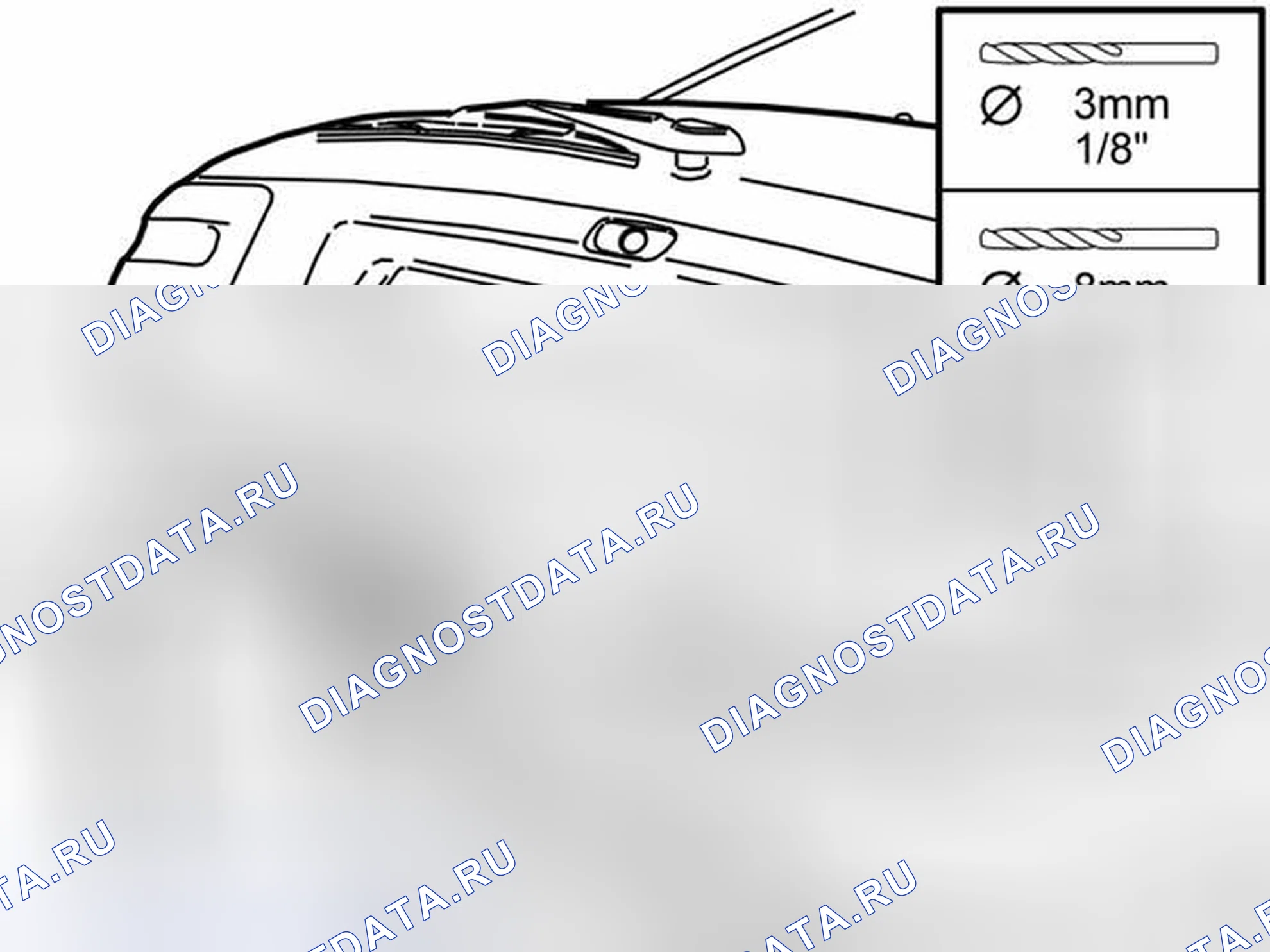 Рис. 25: Изготовление отверстий. Volvo V40 I рестайлинг