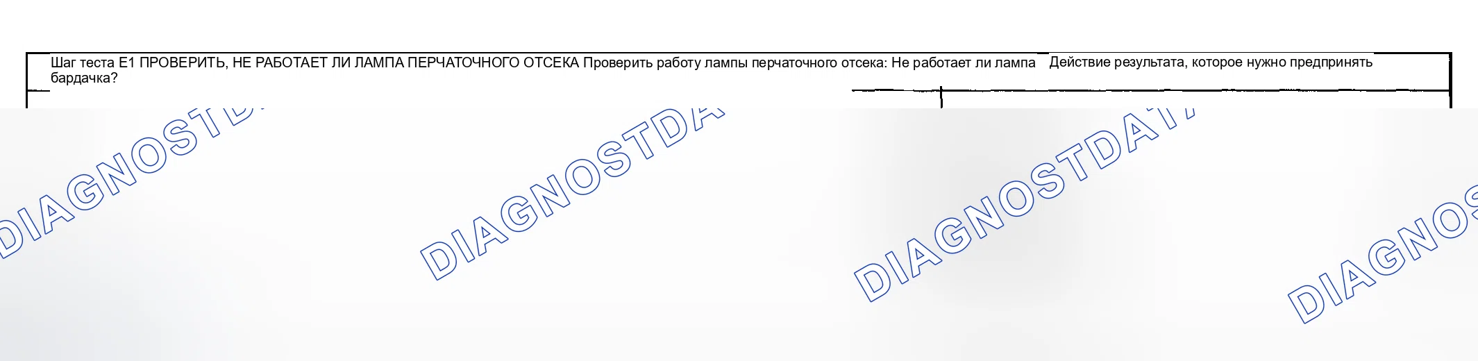 Рис. 11: диагностический тест E: лампа освещения индивидуального спроса не работает. Mercury Grand Marquis IV