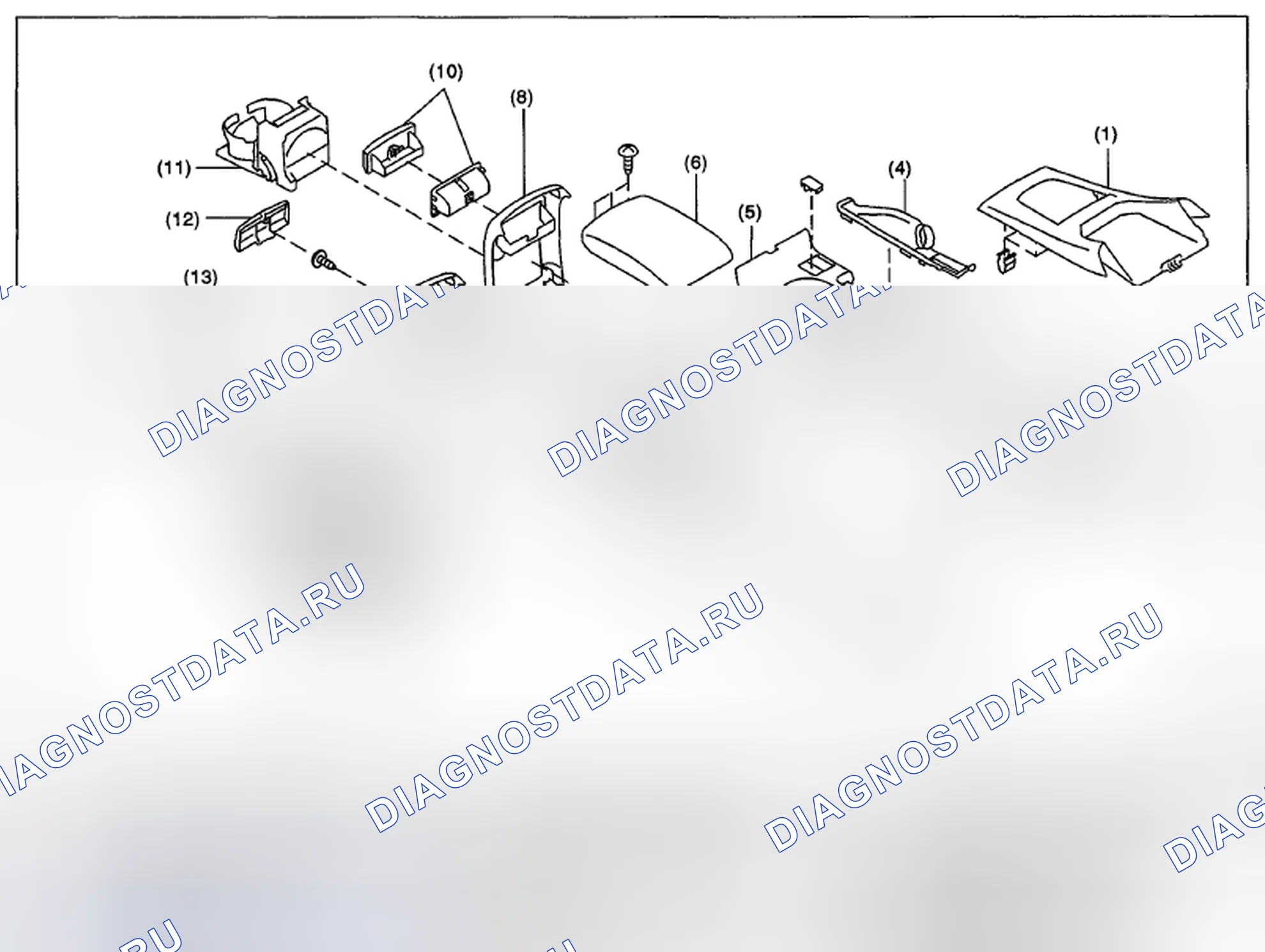 Рис. 174: КОНСОЛЬНАЯ КОРОБКА. Subaru Impreza WRX STI GR