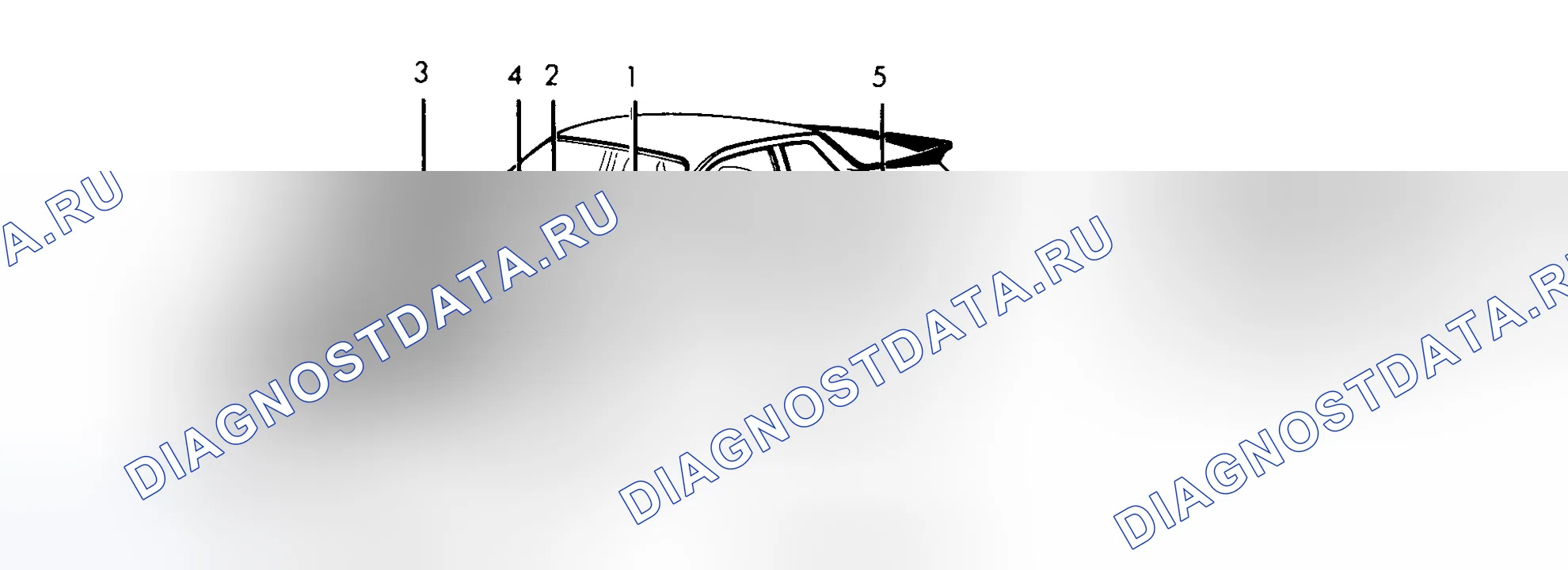 Рис. 6: РАСПОЛОЖЕНИЕ ИНФОРМАЦИОННЫХ МЕТОК. Porsche 924 I