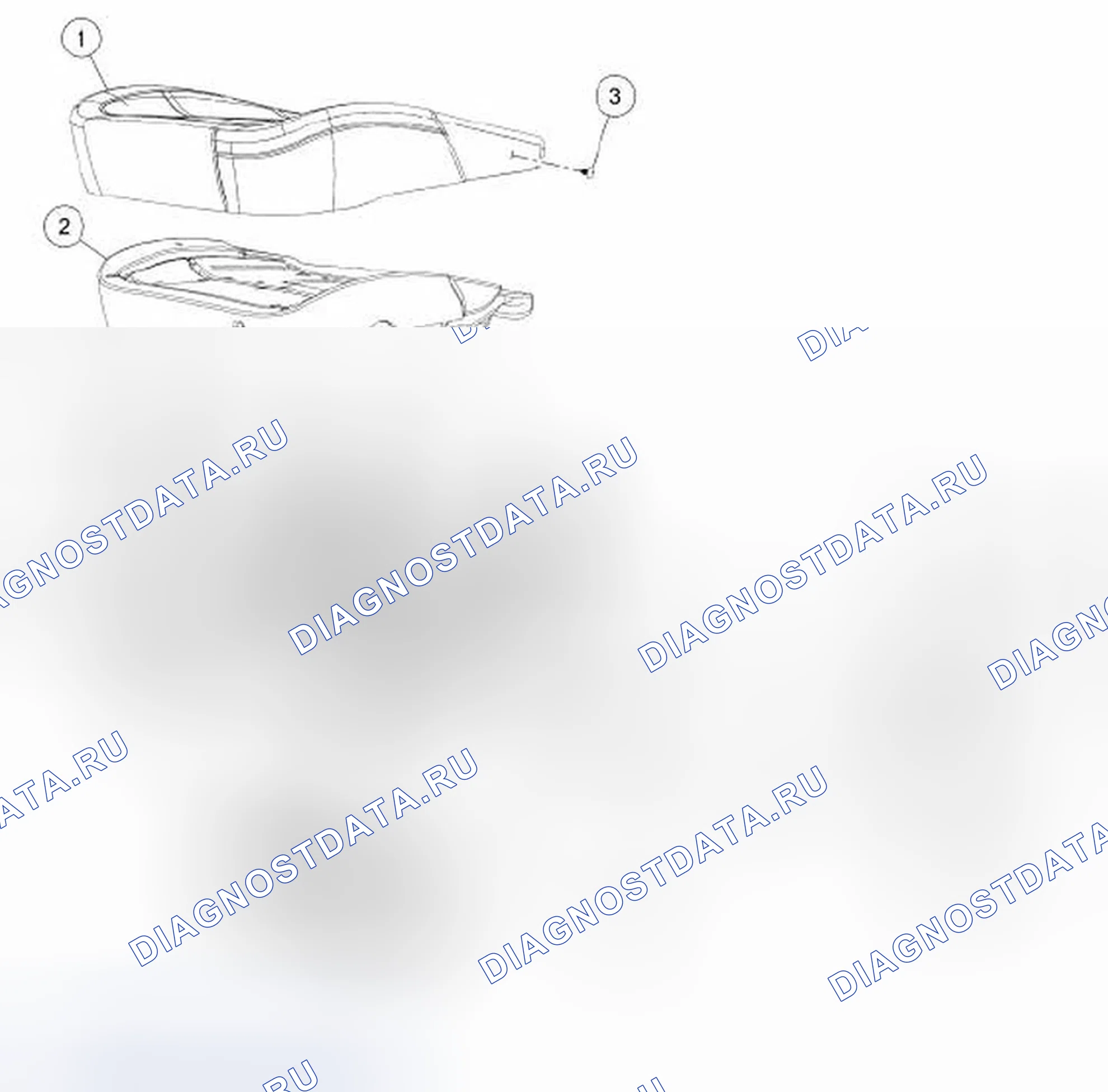 Рис. 243: Подушка сиденья водителя с ручным откидыванием. Ford Flex I
