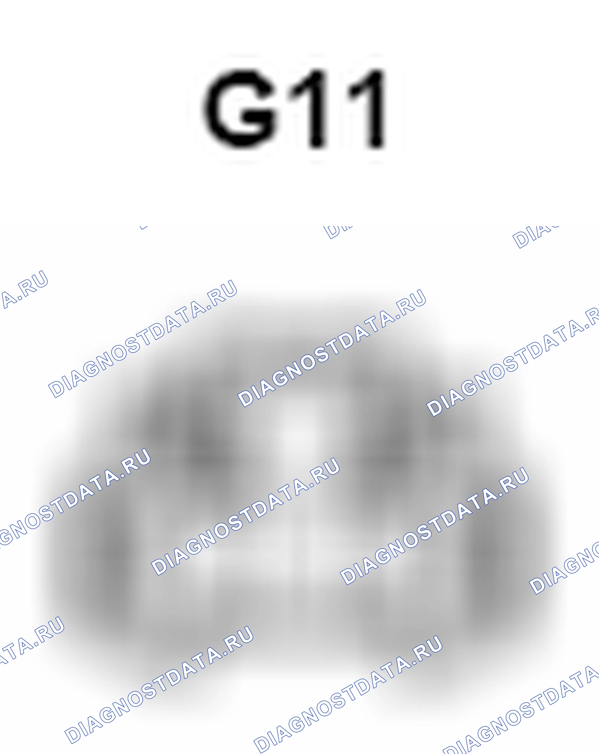 Рис. 519: Вид с торца разъема Rh передней двери в сборе (G11). Toyota Sienna III