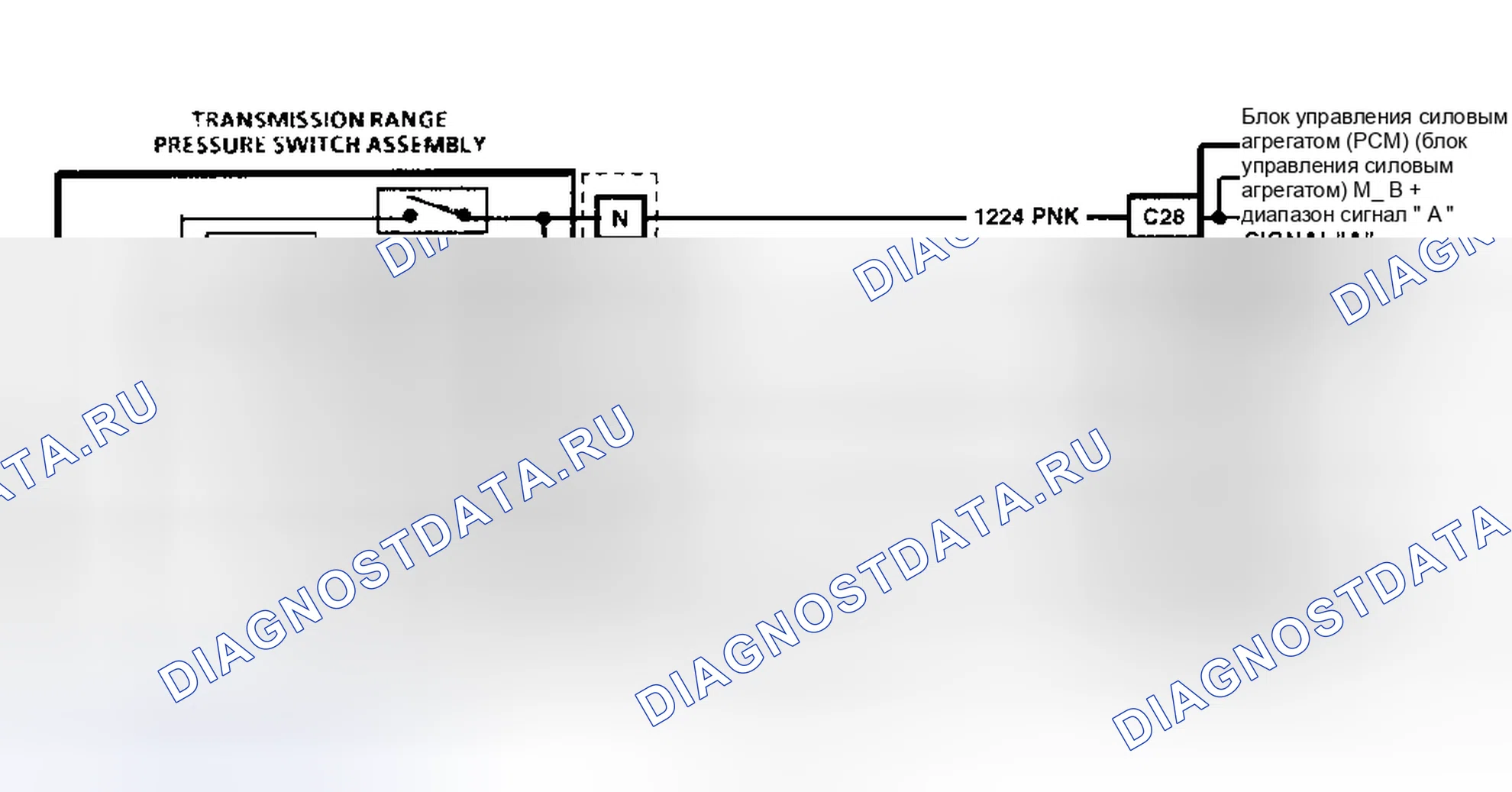 Рис. 224: Код 28, Принципиальная схема (корпус 5.7L D) Предоставлено General Motors Corp.. Chevrolet Sportvan G30 