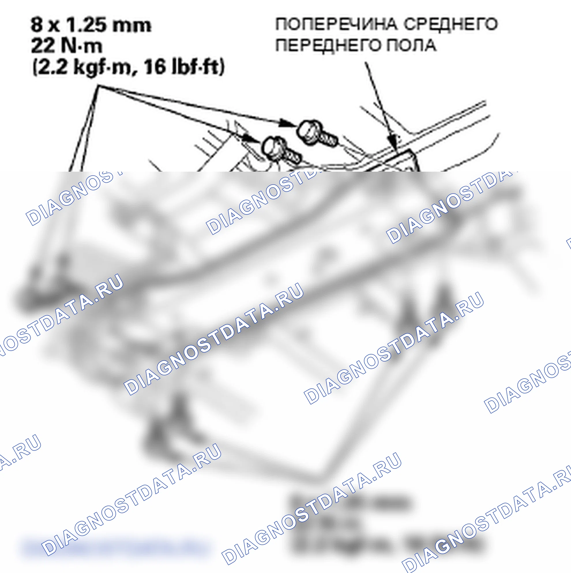 Рис. 2: Крутящий момент траверсы среднего переднего пола. Honda Fit GE