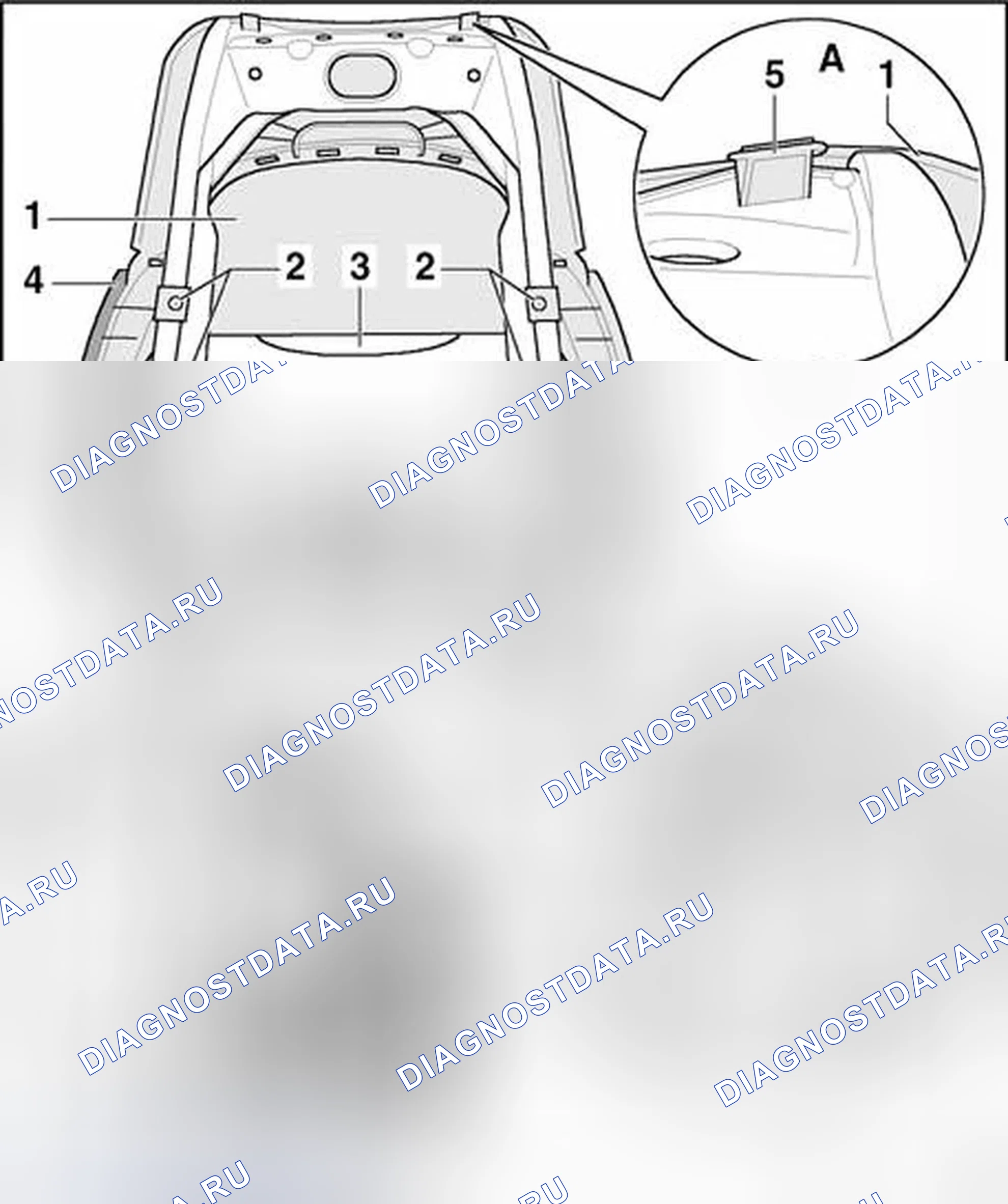Рис. 412: Панель крышки спинки, снятие. Audi TT 8N рестайлинг