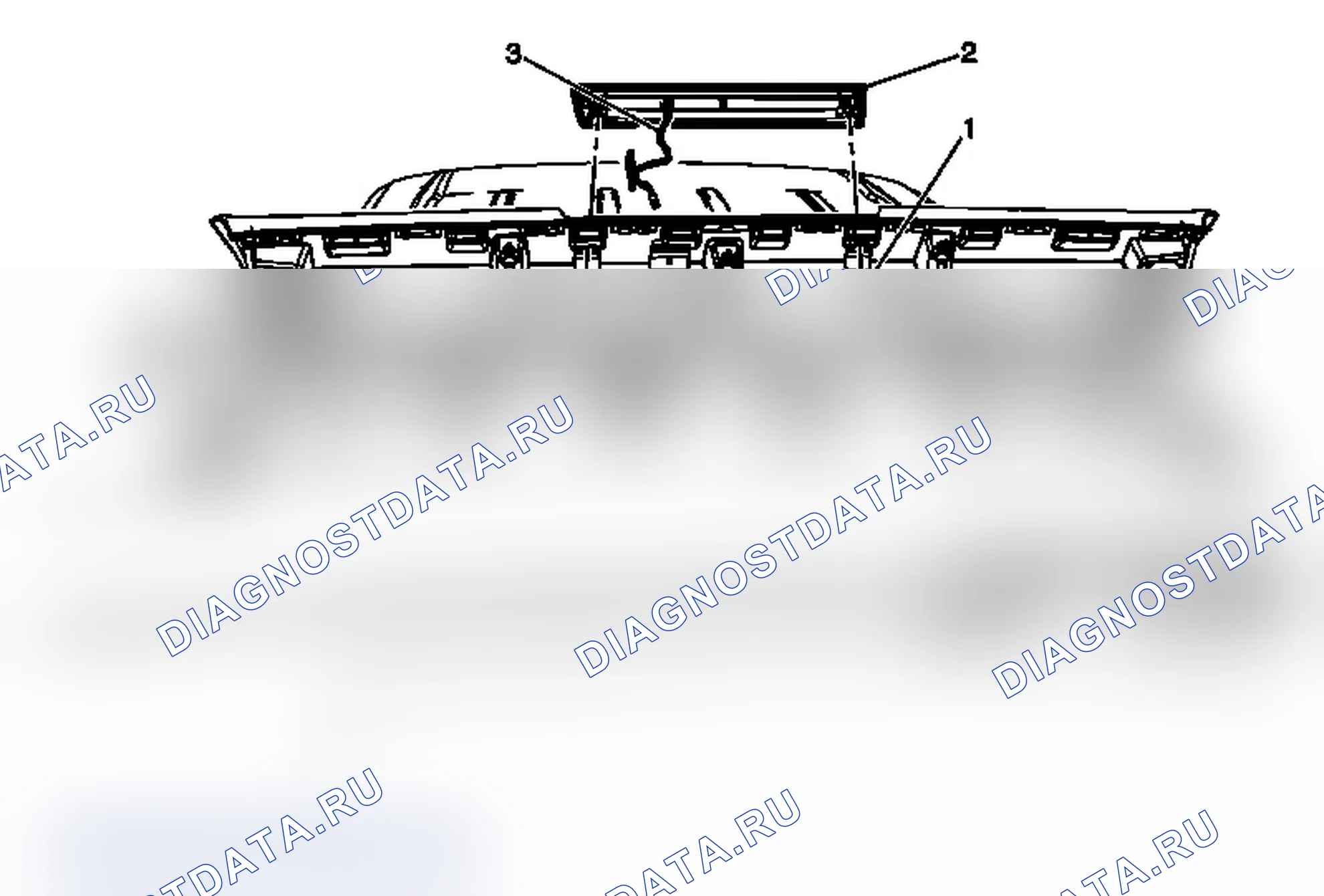 Рис. 48: Замена стоп-сигнала высокого монтажа (двухрежимный гибрид Yukon). Chevrolet Tahoe III