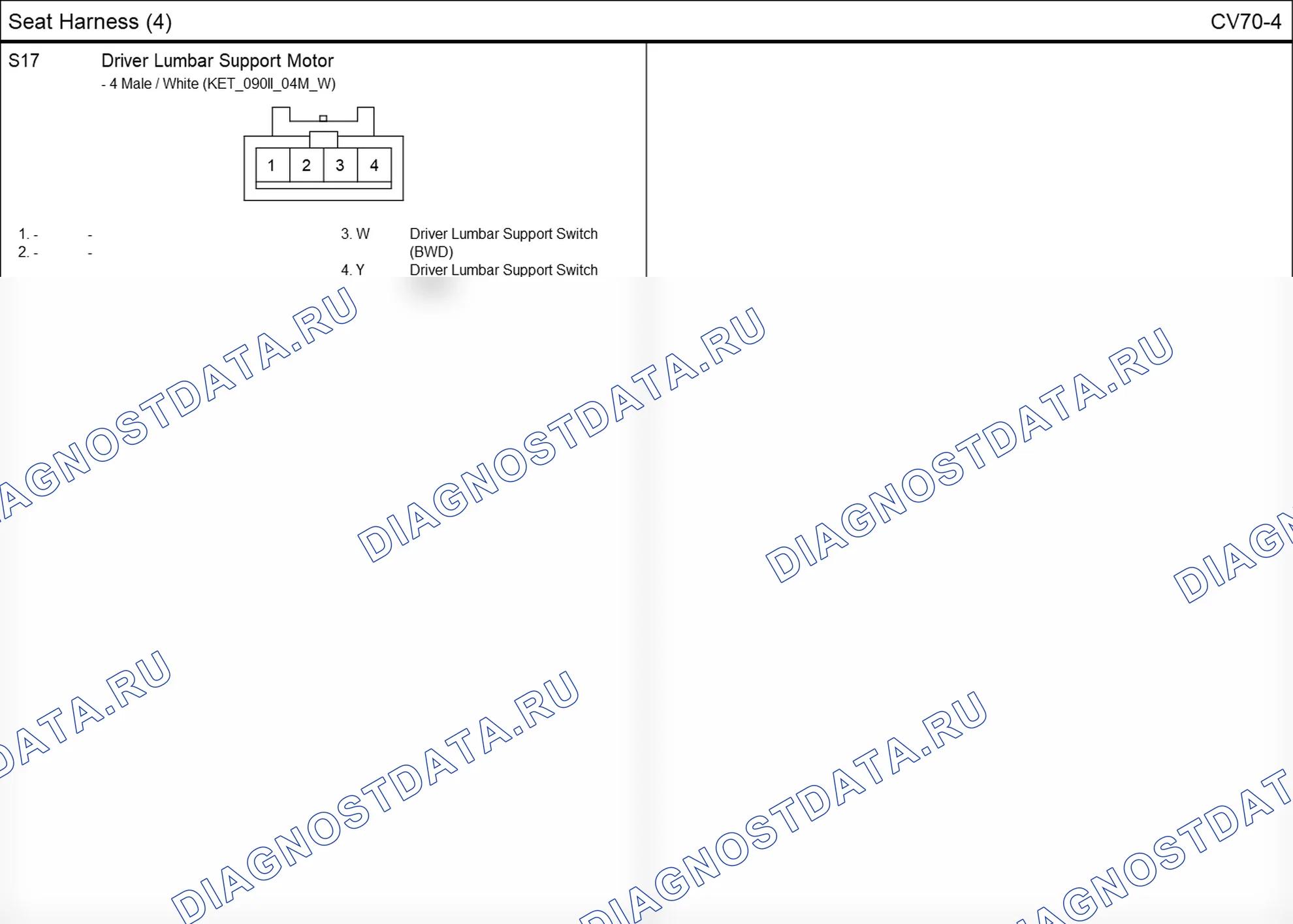 Распиновка разъёма S17 — seat harness. Hyundai Santafe Sport DMA