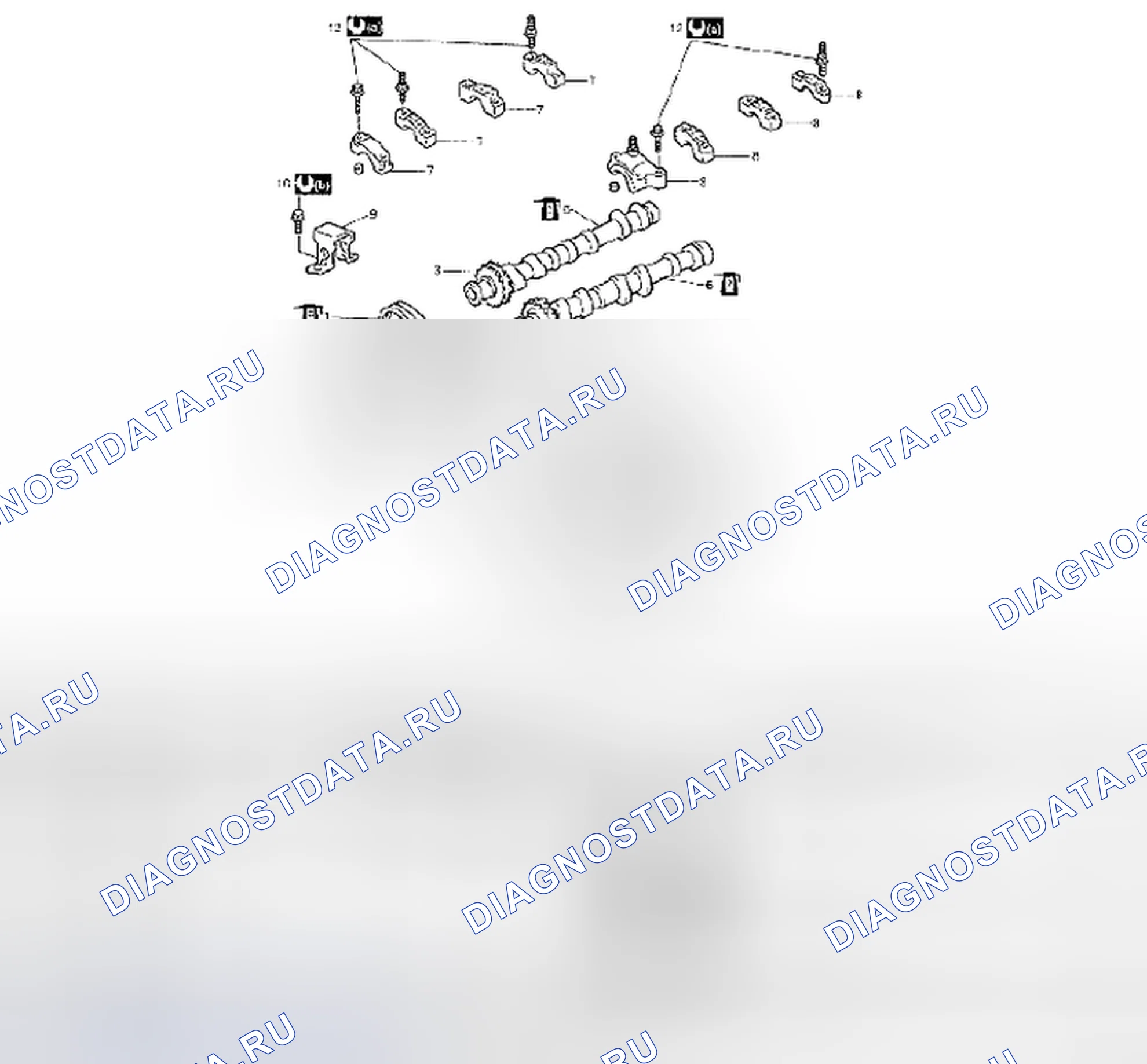 Рис. 203: RH (№ 2) БЛОК 2ND КОМПОНЕНТЫ ЦЕПИ ГРМ И НАТЯЖИТЕЛЯ ЦЕПИ. Suzuki Grand Vitara II