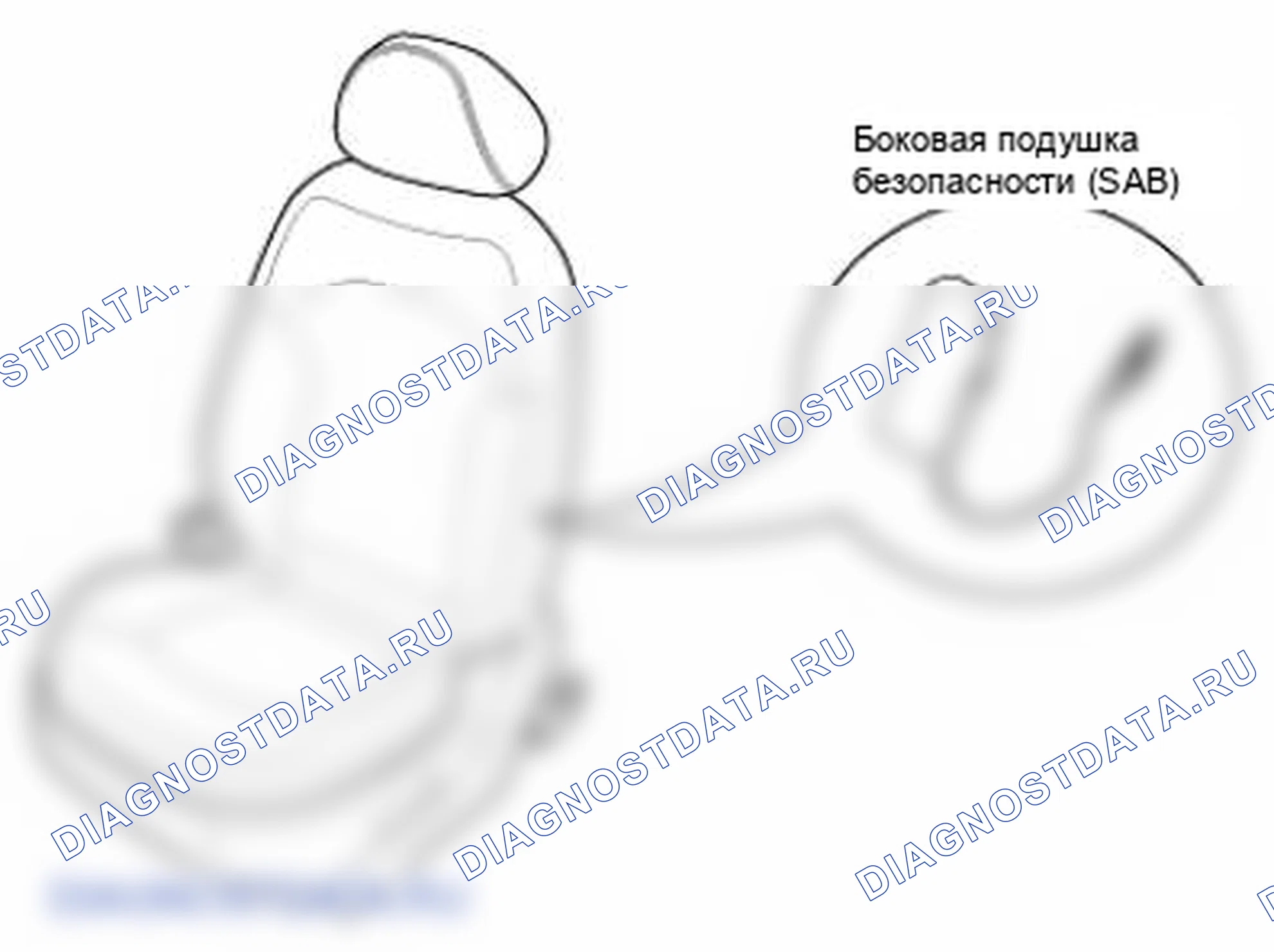 Рис. 16: Боковая подушка безопасности (SAB). Hyundai Tucson II