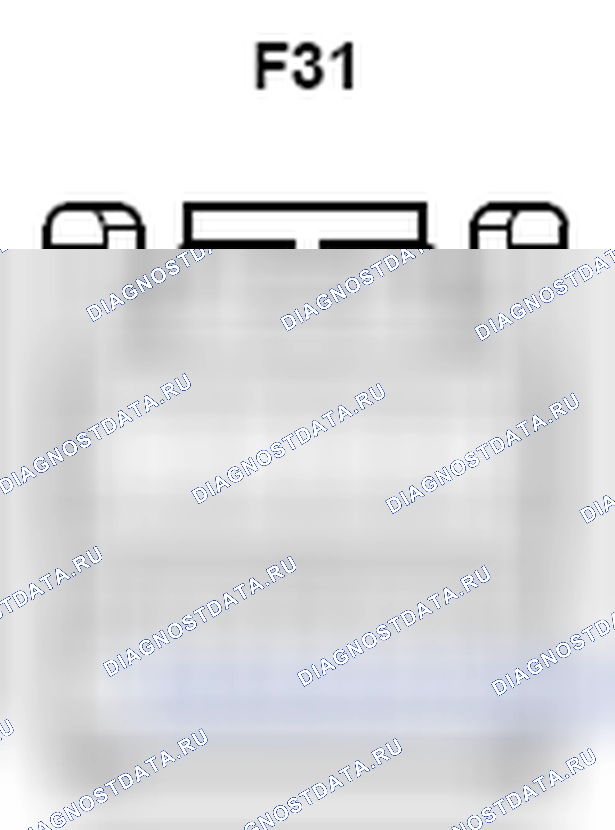 Рис. 1367: Вид с торца разъема адаптера стереоразъема No1 (F31). Toyota Camry XV40 рестайлинг