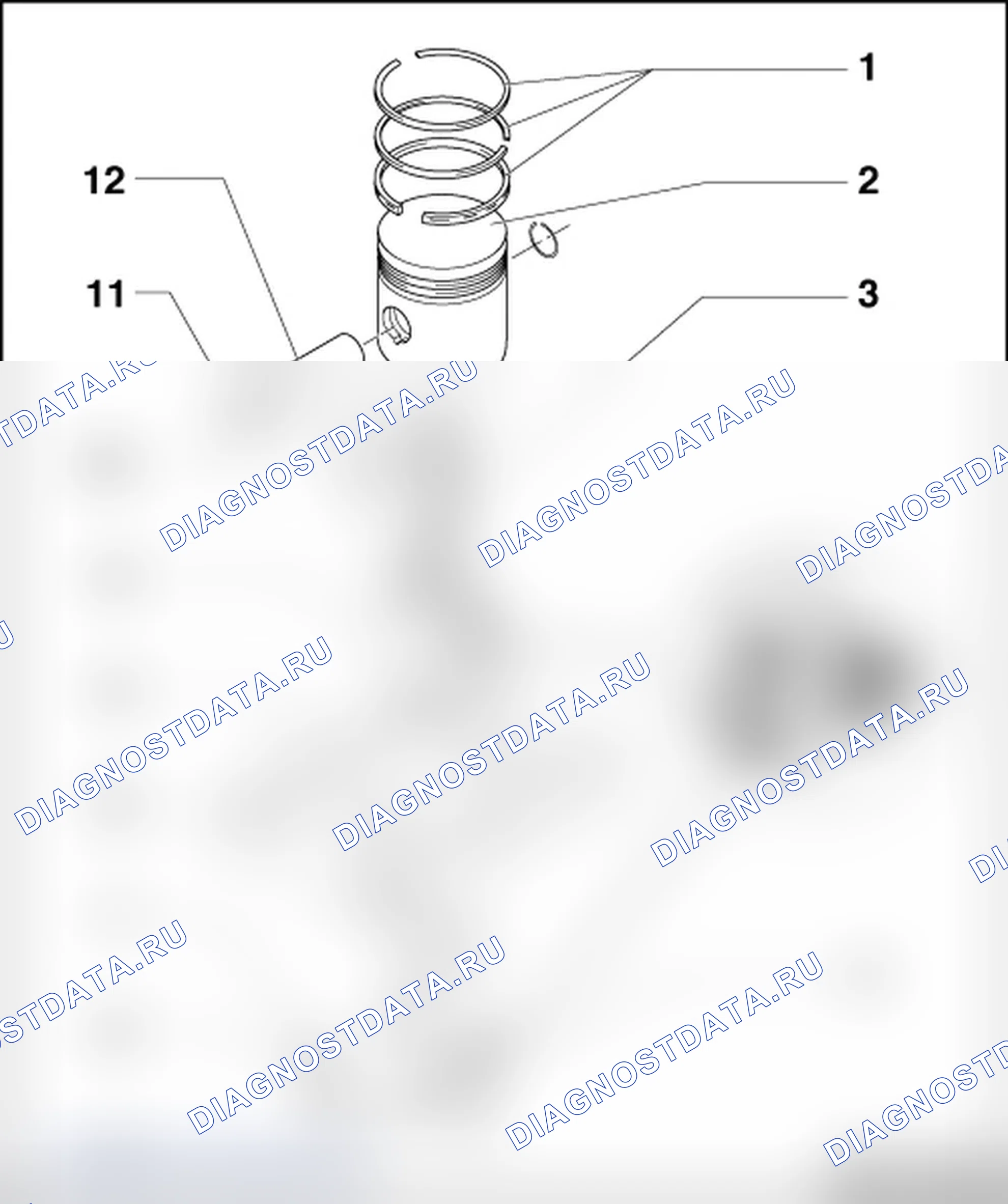 Рис. 243: ОБЗОР УЗЛА ПОРШНЯ И СТАНДАРТНОГО ШАТУНА. Volkswagen New Beetle A4