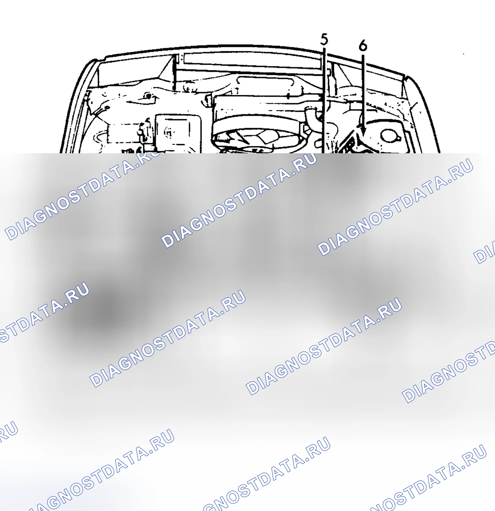 Рис. 3: РАСПОЛОЖЕНИЕ ТОЧЕК ОБСЛУЖИВАНИЯ. BMW Z3 E36