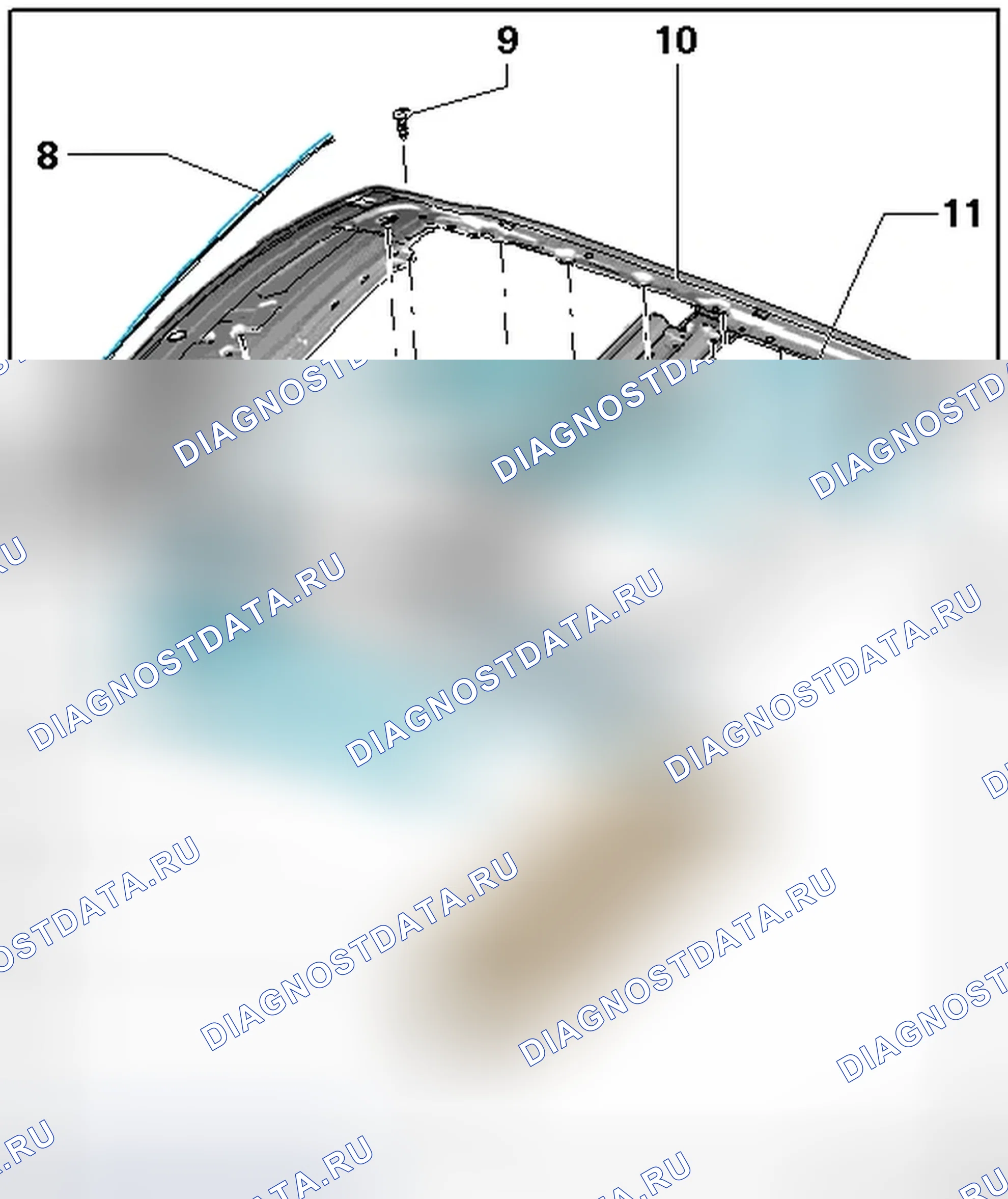 Рис. 32: НАПРАВЛЯЮЩАЯ И КАБЕЛЬ. Audi A3 8P рестайлинг