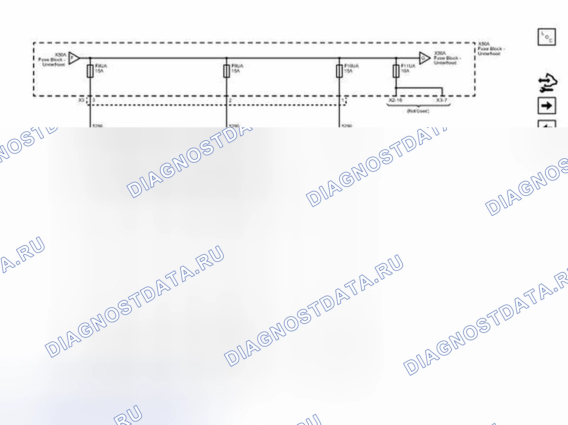 Рис. 62: Предохранители F8UA, F9UA и F10UA F11UA. Chevrolet Orlando I