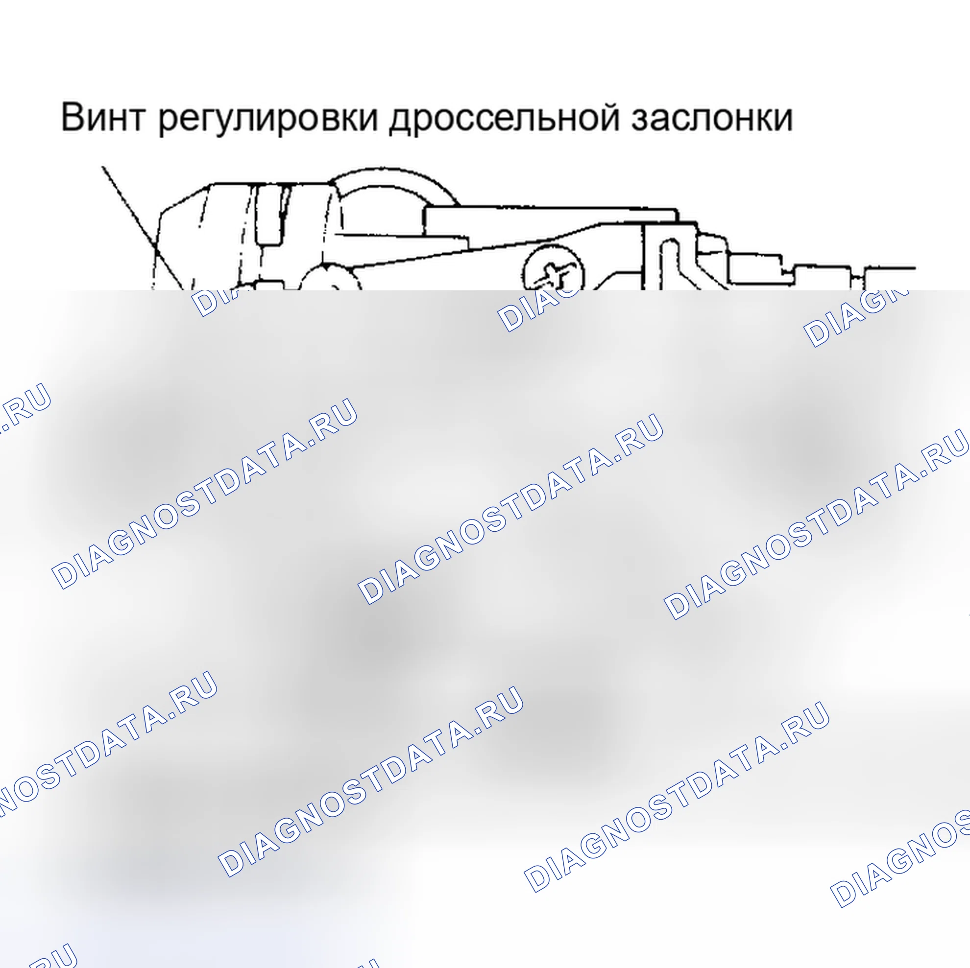 Рис. 52: Винт регулировки дроссельной заслонки и холостого хода. Nissan Sentra B11