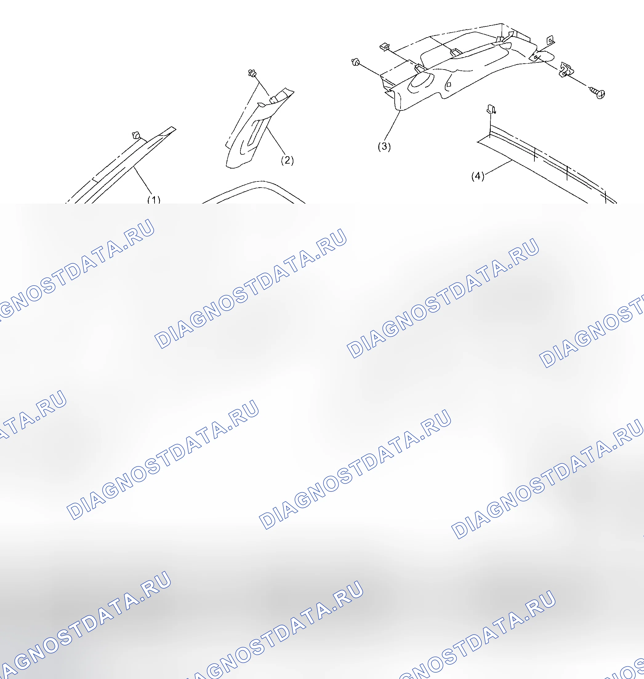Рис. 16: ВНУТРЕННЯЯ ОТДЕЛКА (ВАГОН). Subaru Impreza GD/GC/GG рестайлинг