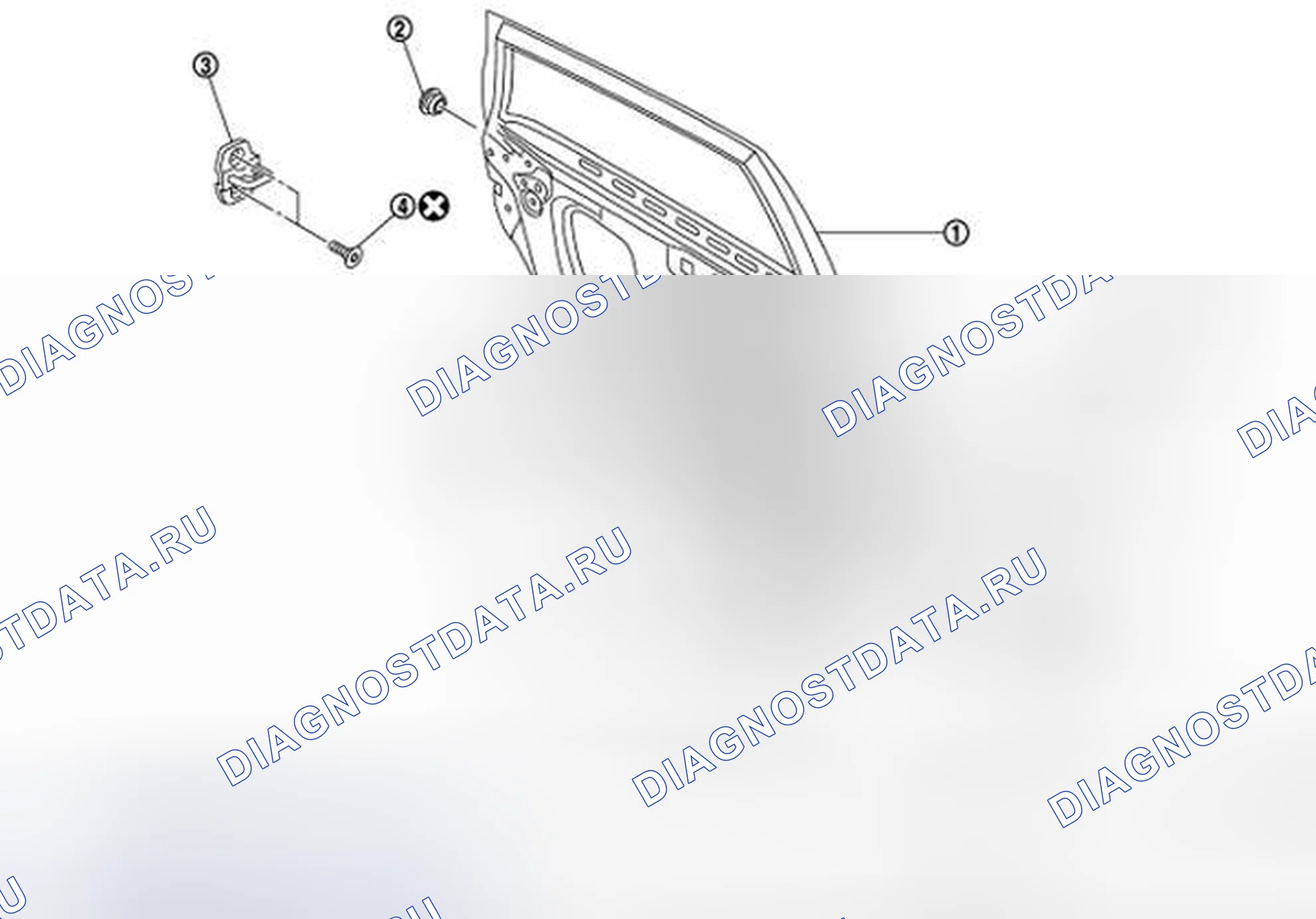 Рис. 264: ДВЕРНАЯ ПЕТЛЯ: разнесенный вид. Honda S-MX I