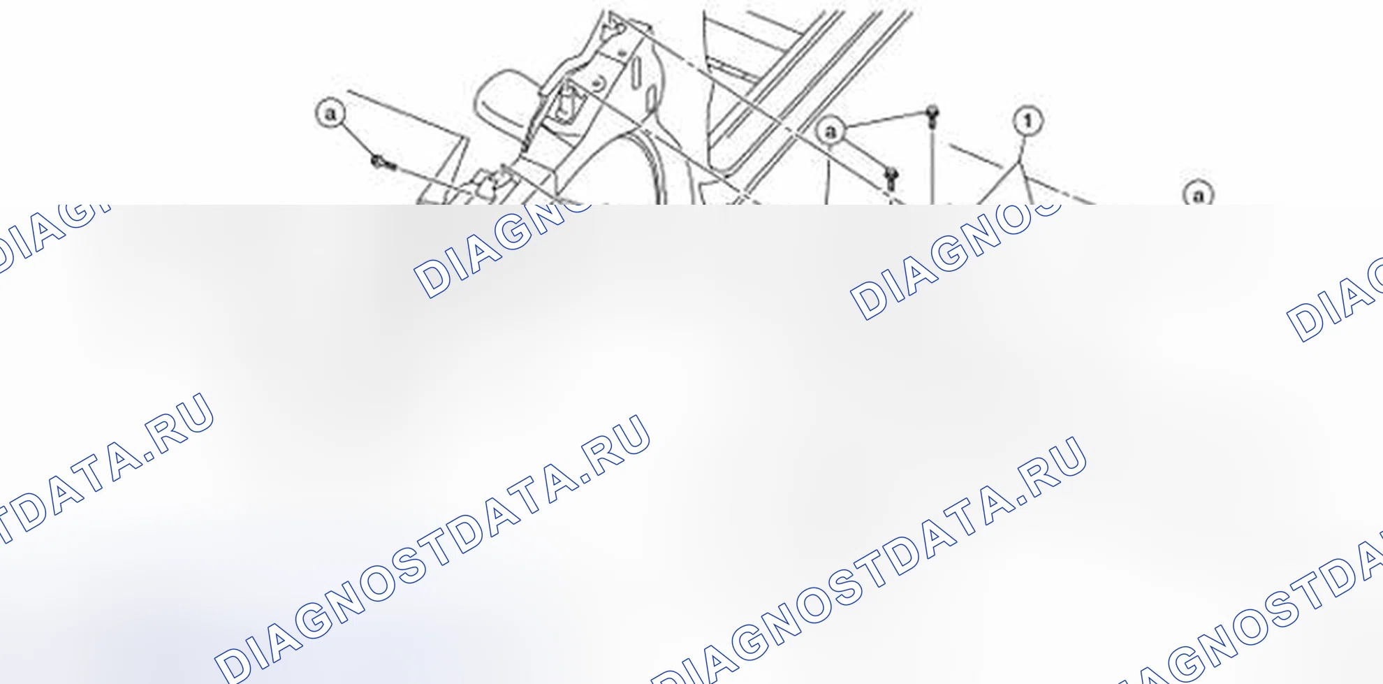 Рис. 16: Идентификация компонентов переднего крыла. Nissan Sentra B16
