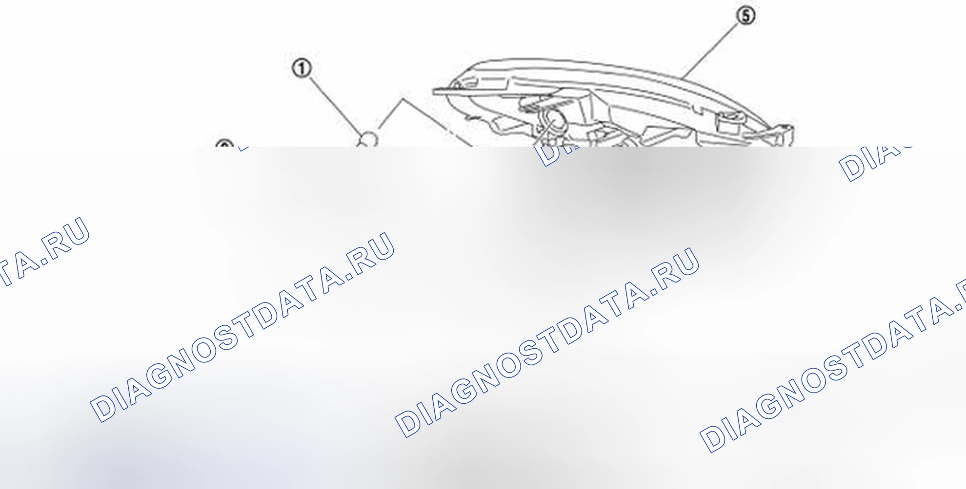 Рис. 41: Разобранный вид передней комбинированной лампы. Honda S-MX I