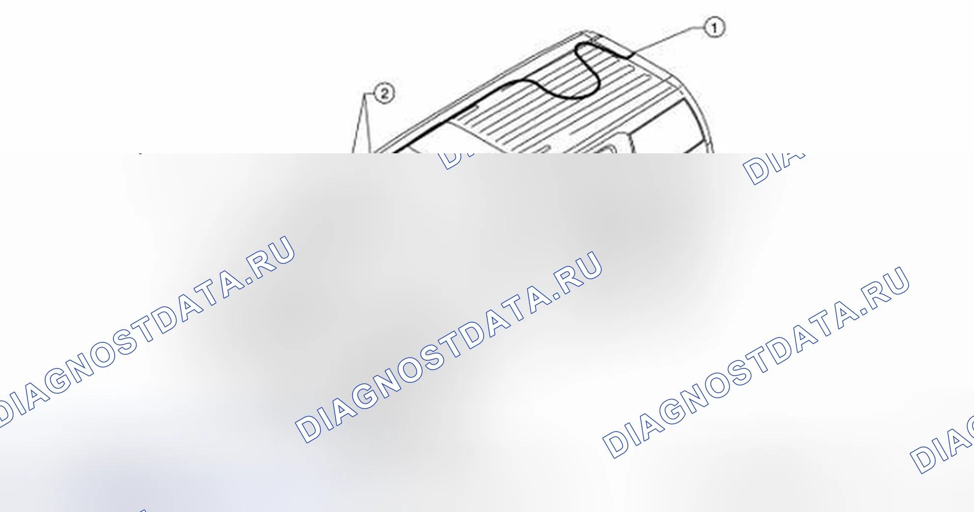 Рис. 6: Схема расположения шланга промывочной машины. Nissan Pathfinder III