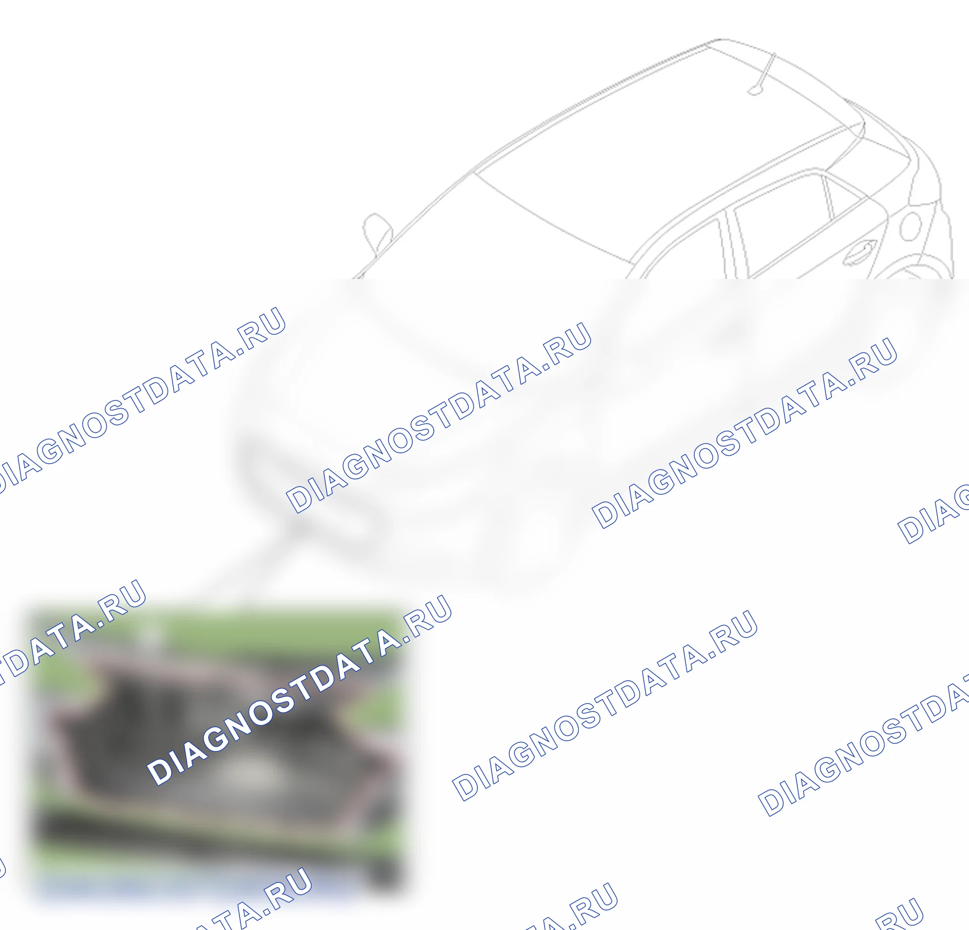 Расположение деталей решётки радиатора. Hyundai i20 GB