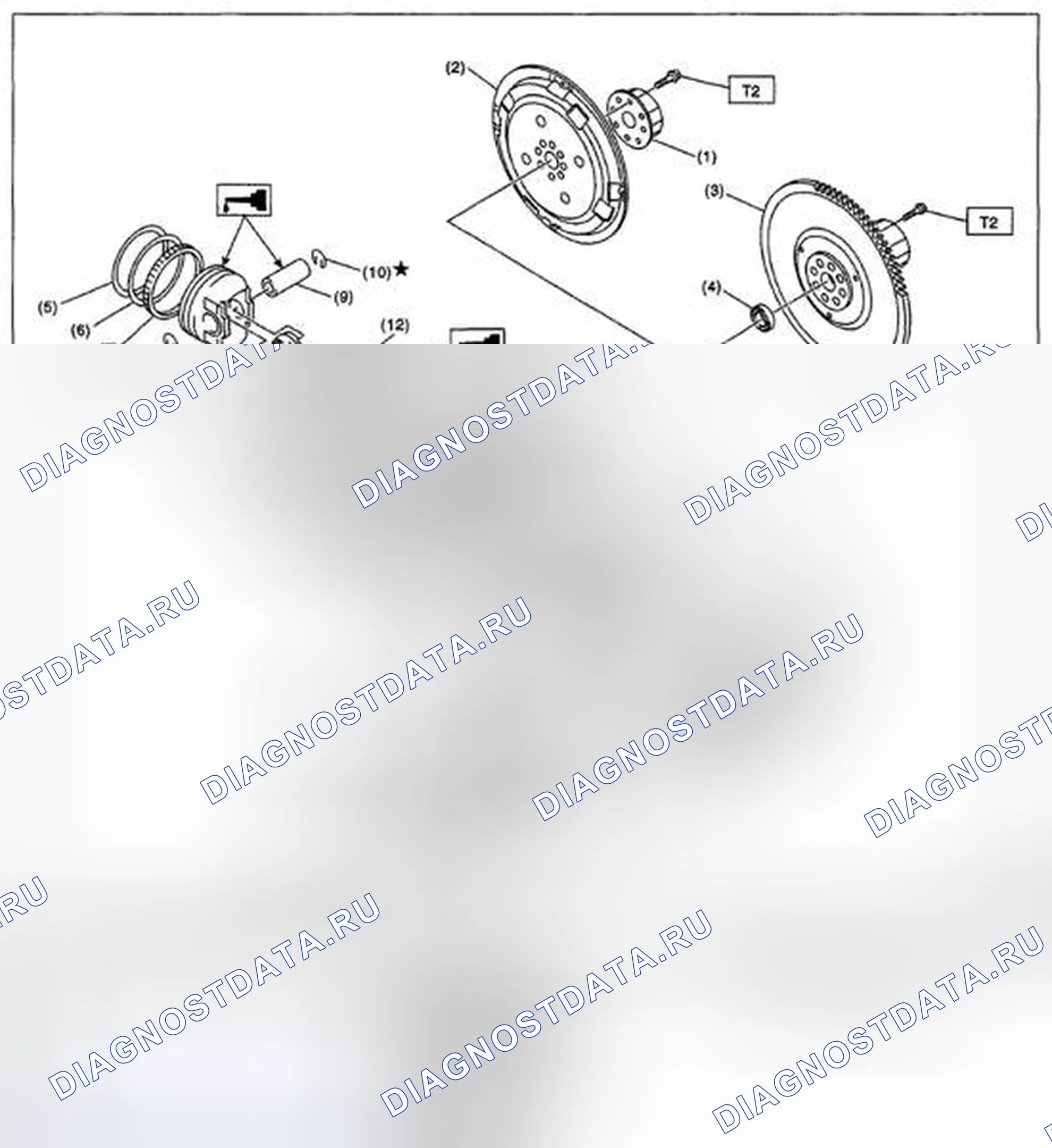 Рис. 346: КОЛЕНЧАТЫЙ ВАЛ И ПОРШЕНЬ. Subaru Impreza WRX STI GR