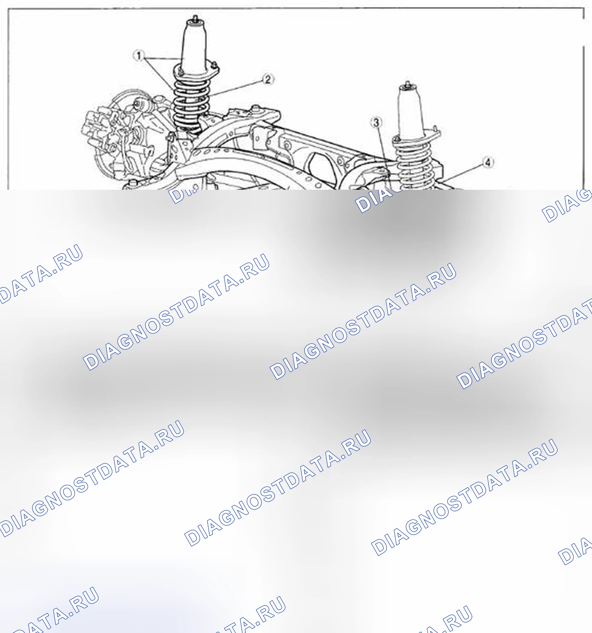 Рис. 1: ИНДЕКС РАСПОЛОЖЕНИЯ ЗАДНЕЙ ПОДВЕСКИ. Mazda MX-5 NC рестайлинг