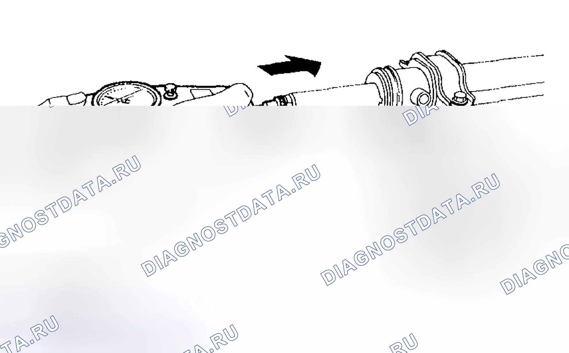 Рис. 98: Измерение сопротивления скольжению вала стойки (правая сторона). Subaru Impreza GD/GC/GG