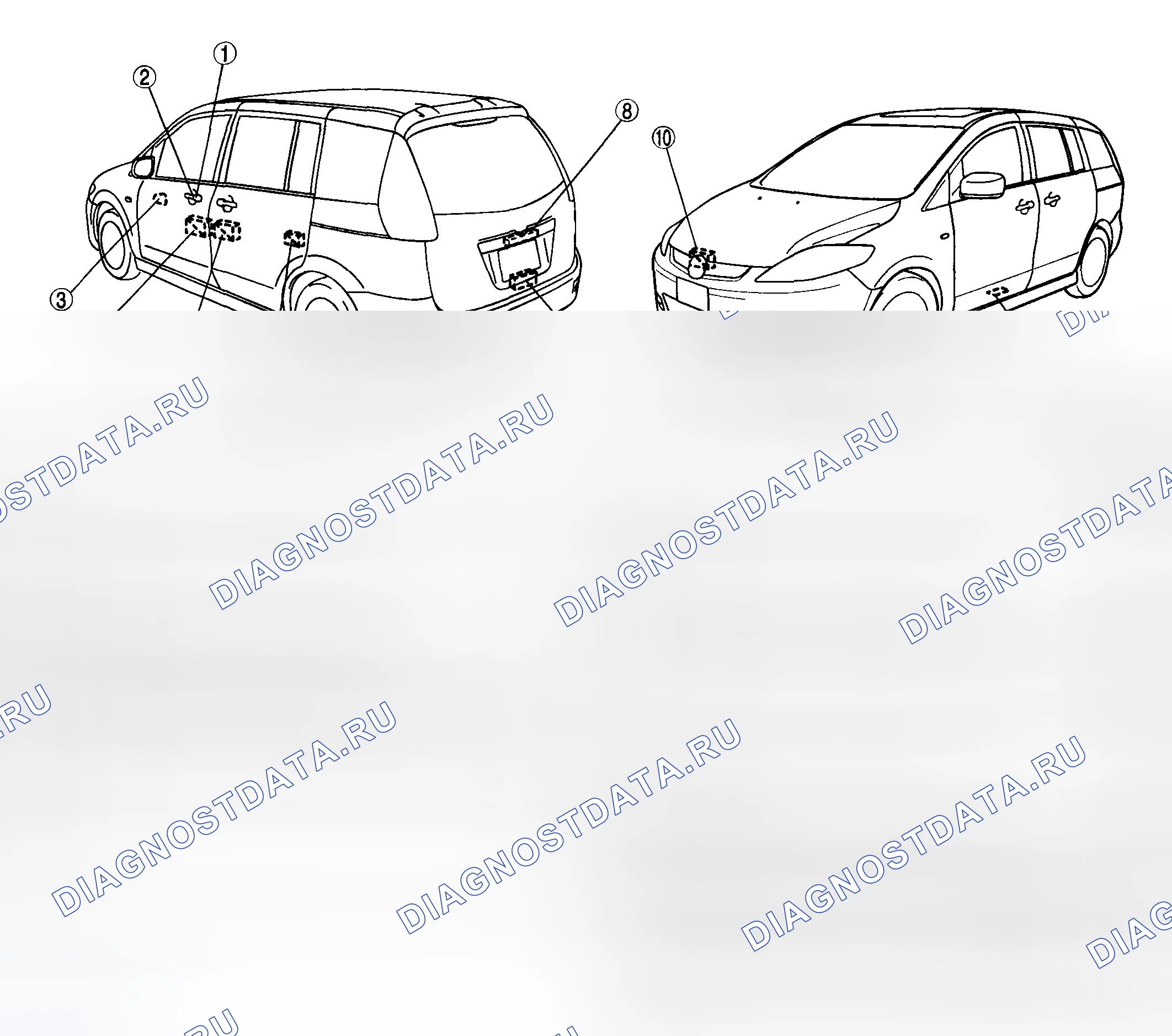Рис. 1: Замок и открывалка. Mazda 5 I