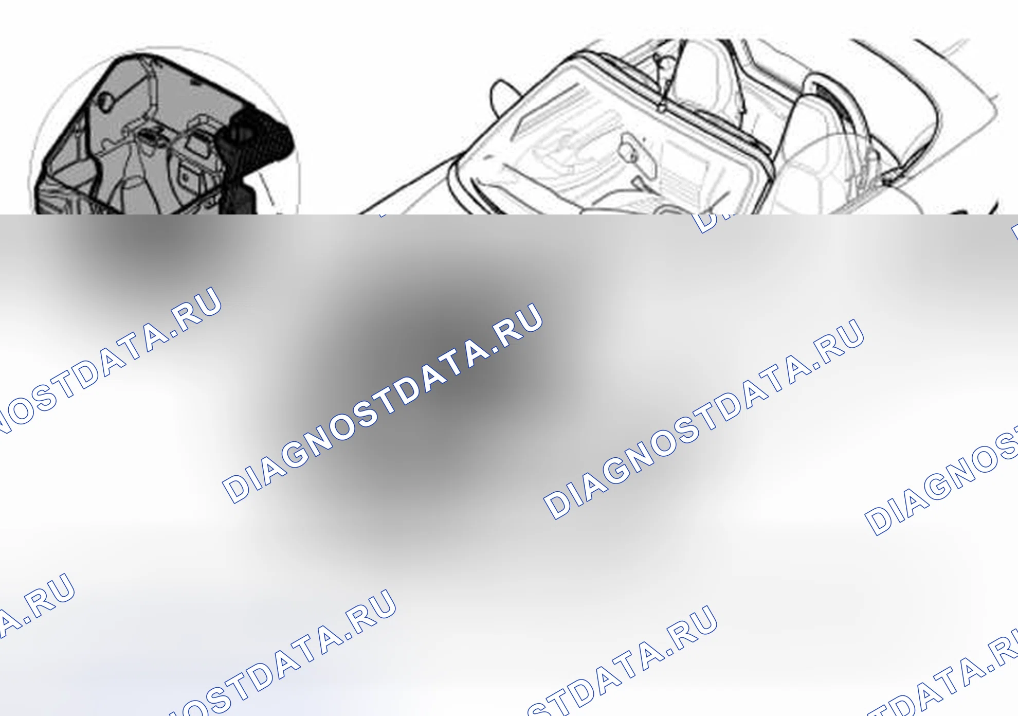 Рис. 45: СНЯТИЕ И УСТАНОВКА ПЕРЕДНЕЙ ОТДЕЛКИ БАГАЖНОГО ОТДЕЛЕНИЯ. Porsche Boxster S 986