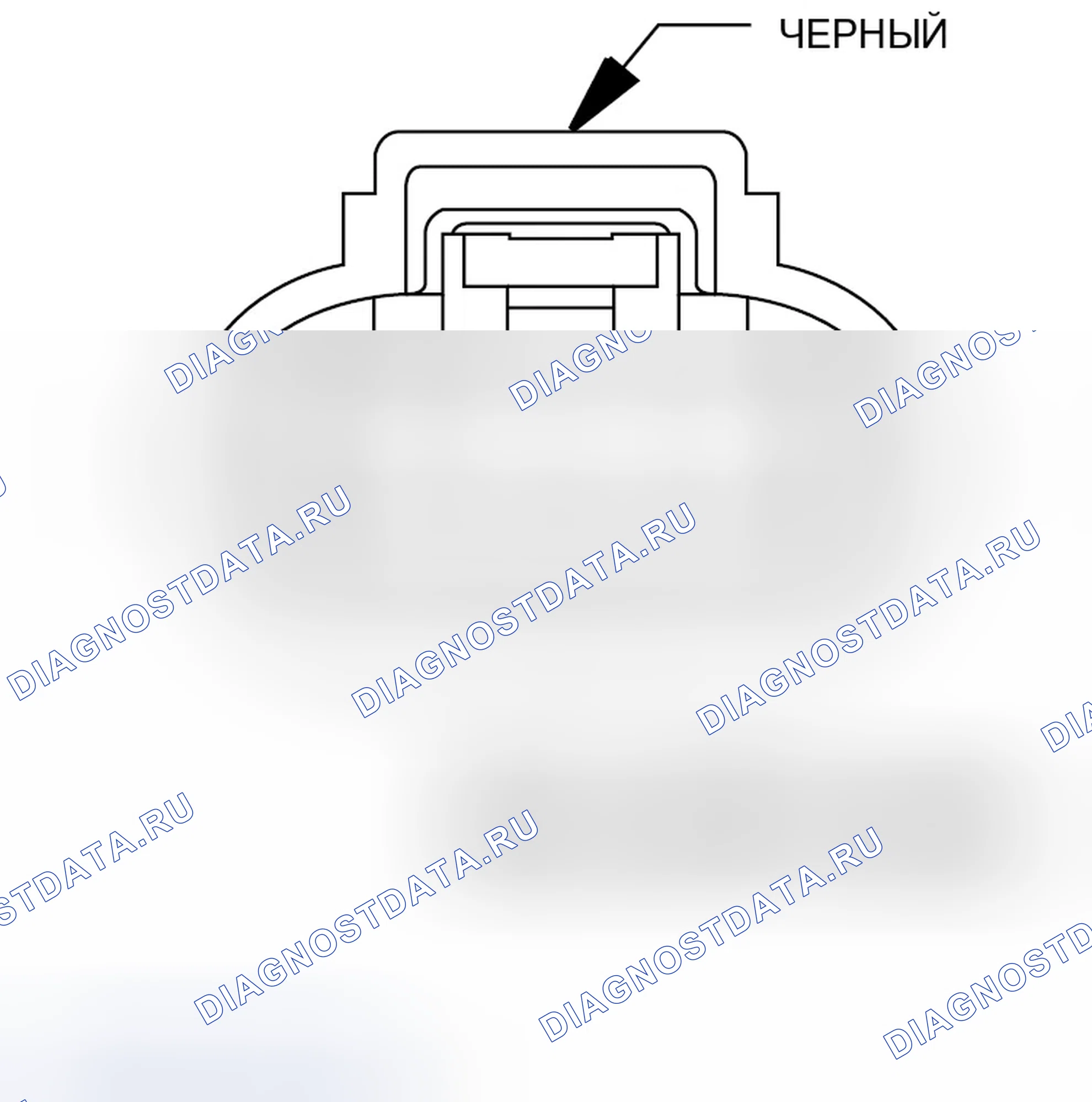 Рис. 159: Вид с торца разъема защелки левой задней двери (основание Lhd). Dodge Caliber I