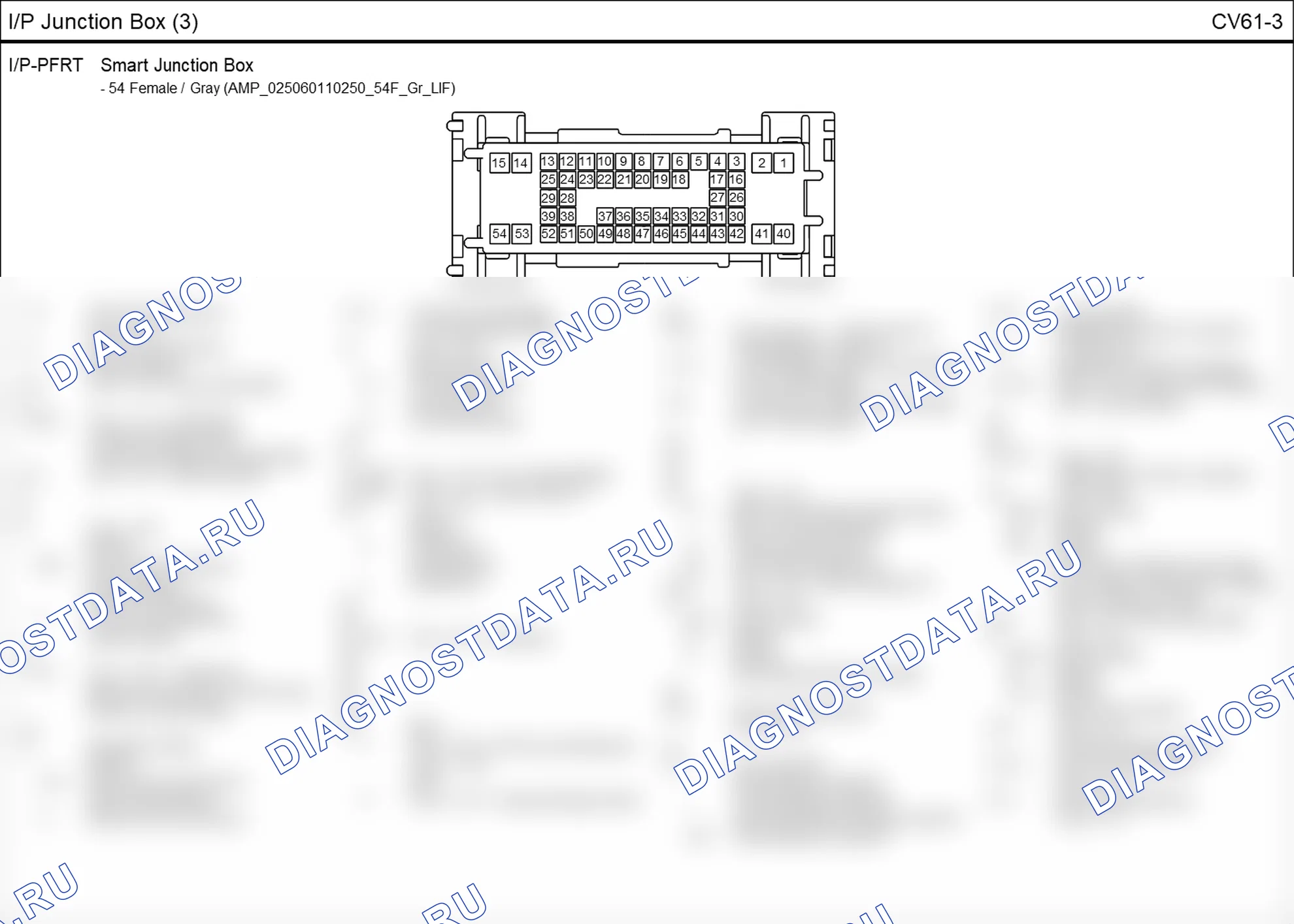 Распиновка разъёма CV61-3 — i/p junction box. Hyundai GRAND i10/Xcent BA