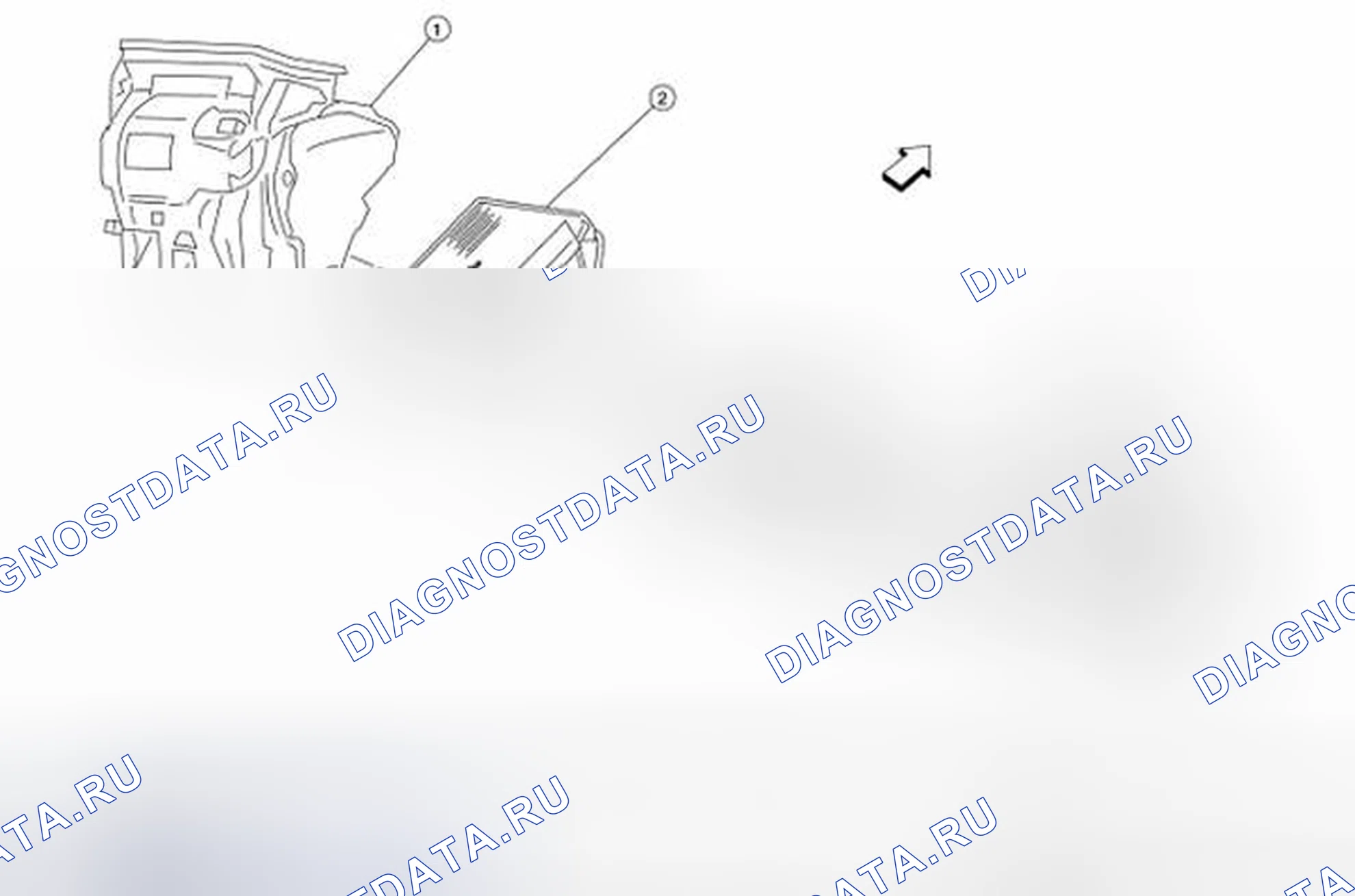 Рис. 146: Идентификация компонентов нагревателя и охлаждающего устройства. Nissan Altima L32