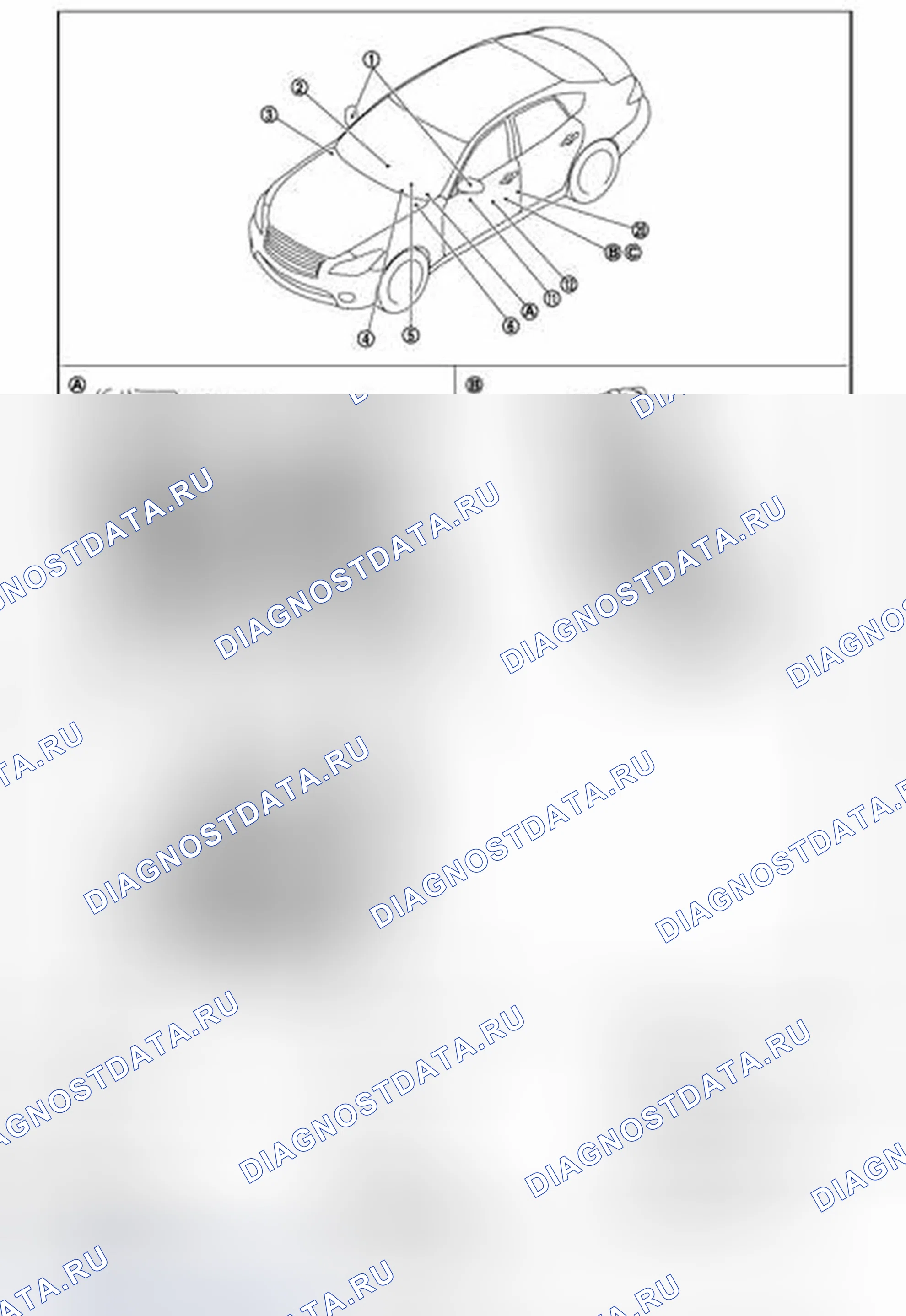 Рис. 5: Расположение компонентов. Infiniti M56 IV